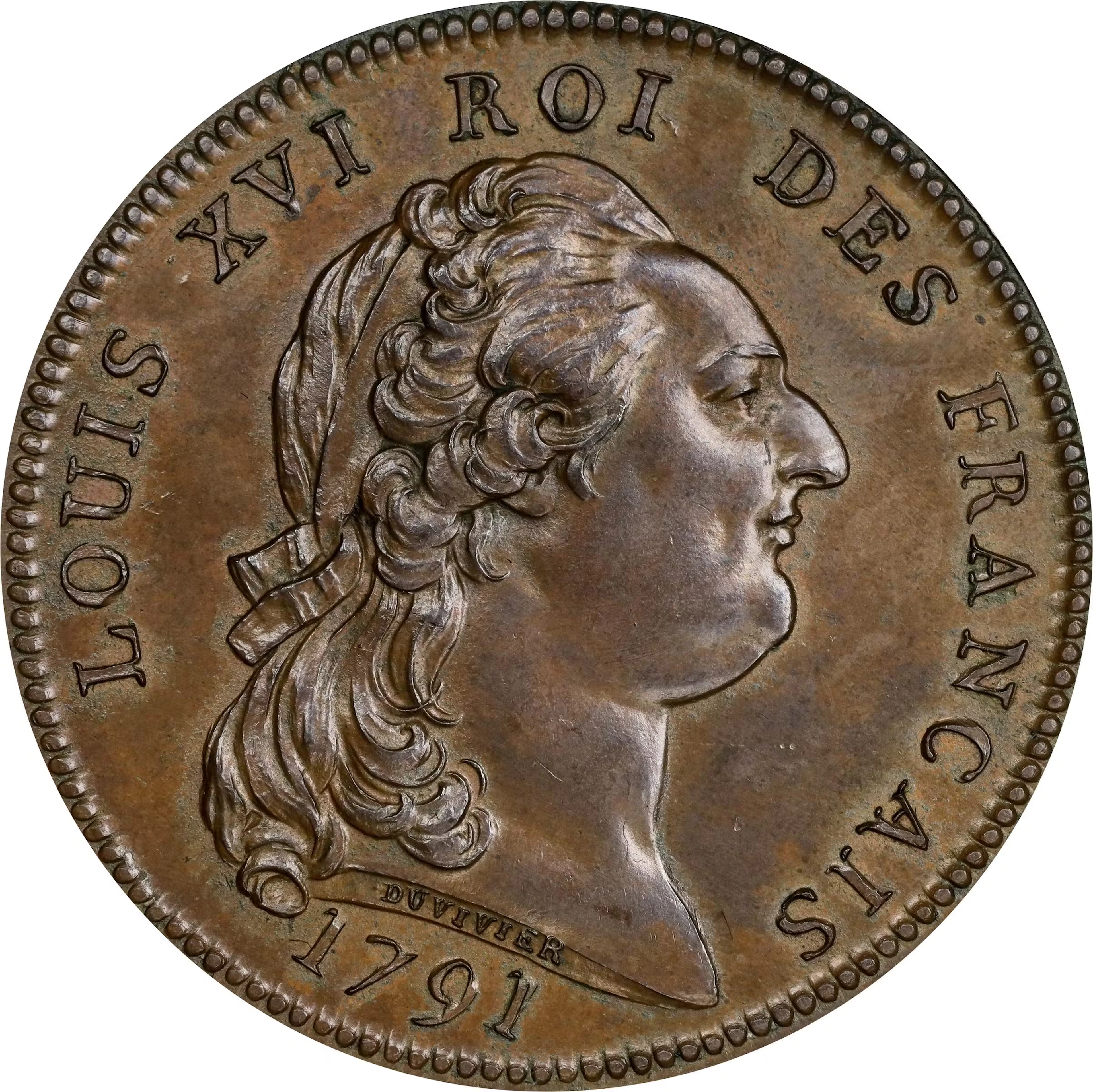 FRANCE. Constitution. Copper Ecu de 6 Livres Essai (Pattern), Year