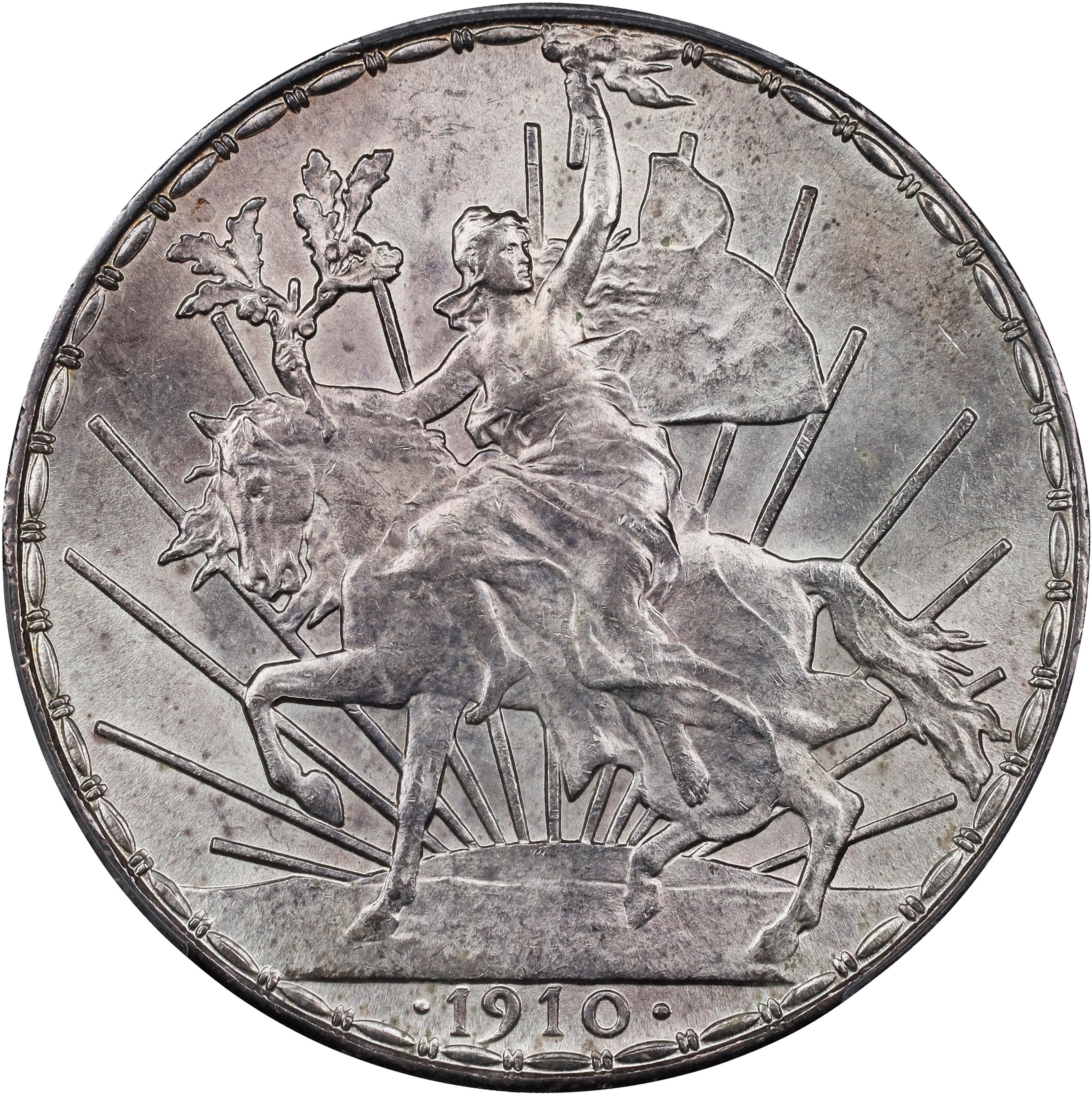 MEXICO. Peso, 1910. Mexico City Mint. PCGS Genuine--Cleaned, Unc Details.