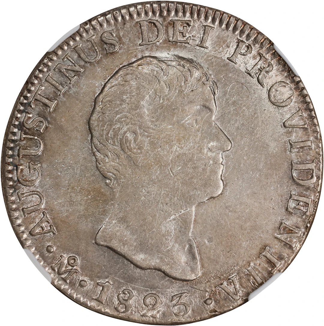 MEXICO. 8 Reales, 1823-Mo JM. Mexico City Mint. Agustin I Iturbide. NGC AU-53.