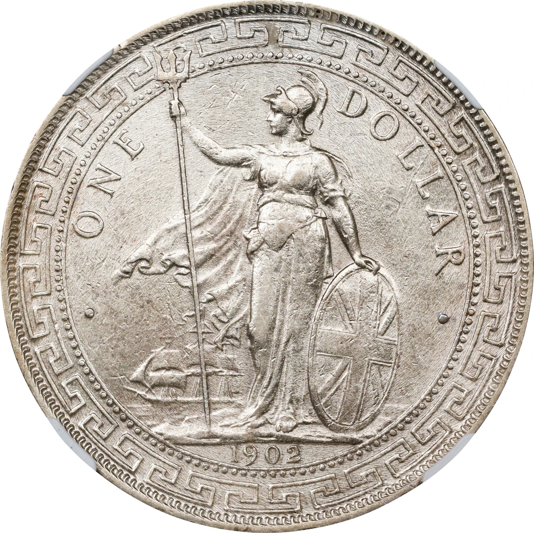 GREAT BRITAIN. Trade Dollar, 1902-C. Calcutta Mint. Edward VII. NGC