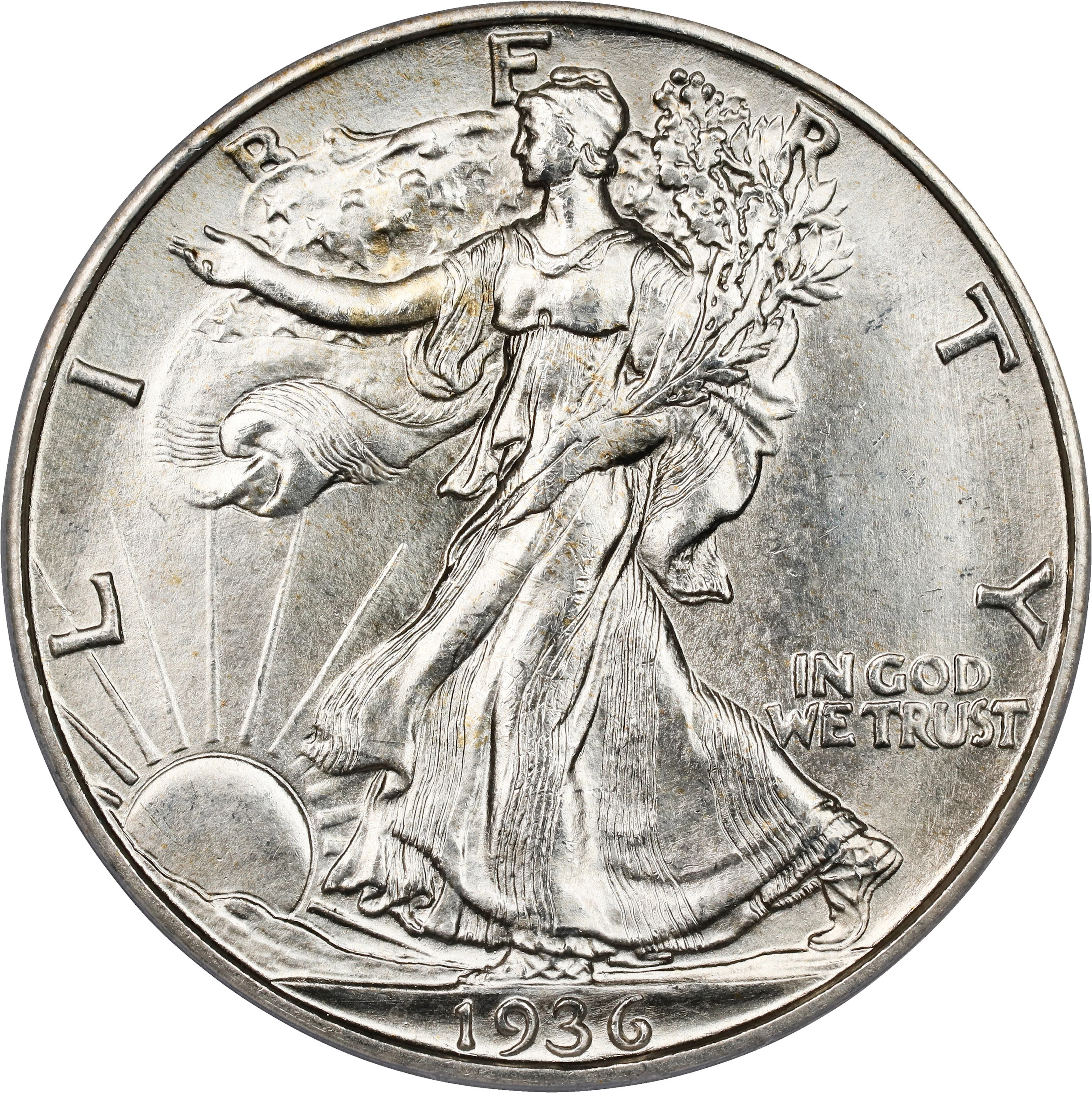 1936-S Walking Liberty Half Dollar. MS-66 (PCGS).