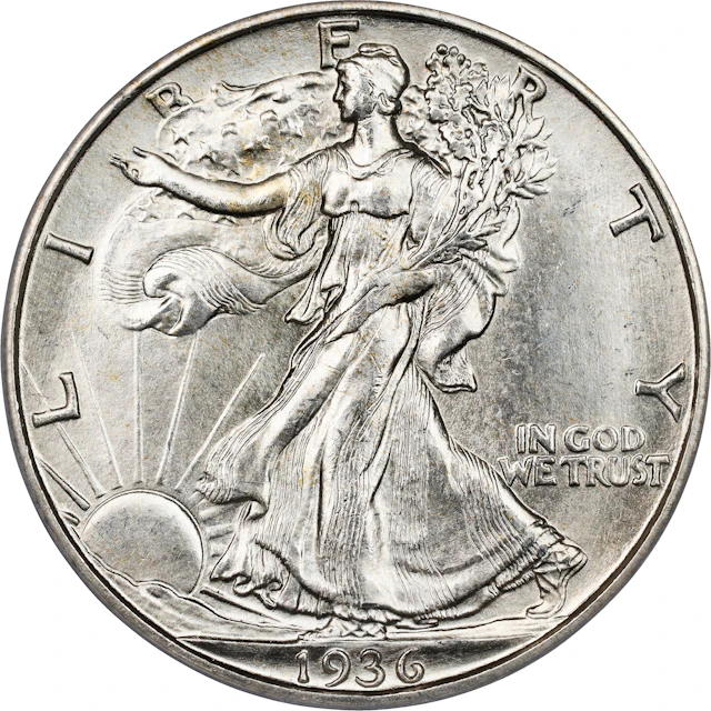 1936-S Walking Liberty Half Dollar. MS-66 (PCGS).