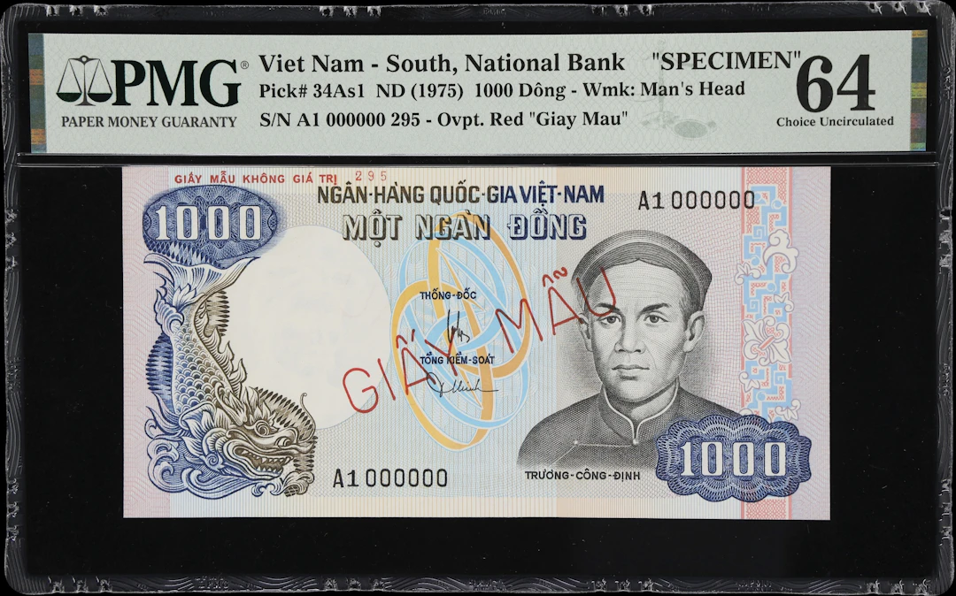 VIETNAM, SOUTH. National Bank of Vietnam. 1000 Dong, ND (1975). P-34As1.