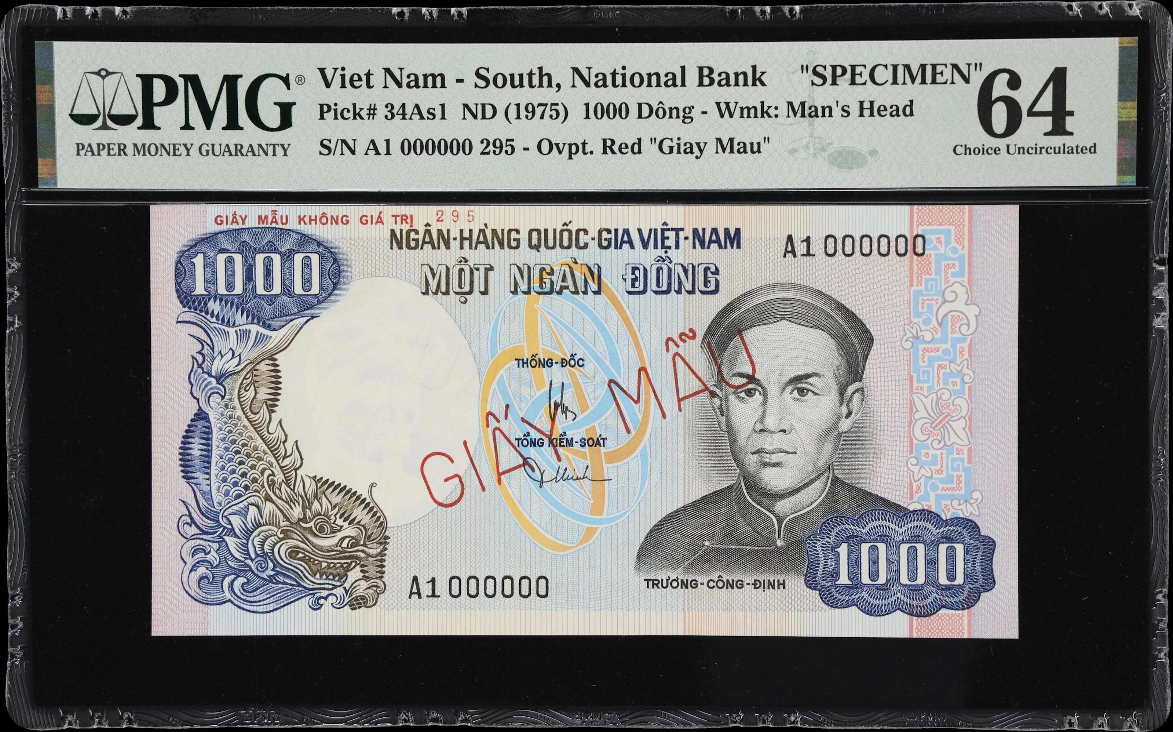 VIETNAM, SOUTH. National Bank of Vietnam. 1000 Dong, ND (1975). P-34As1.