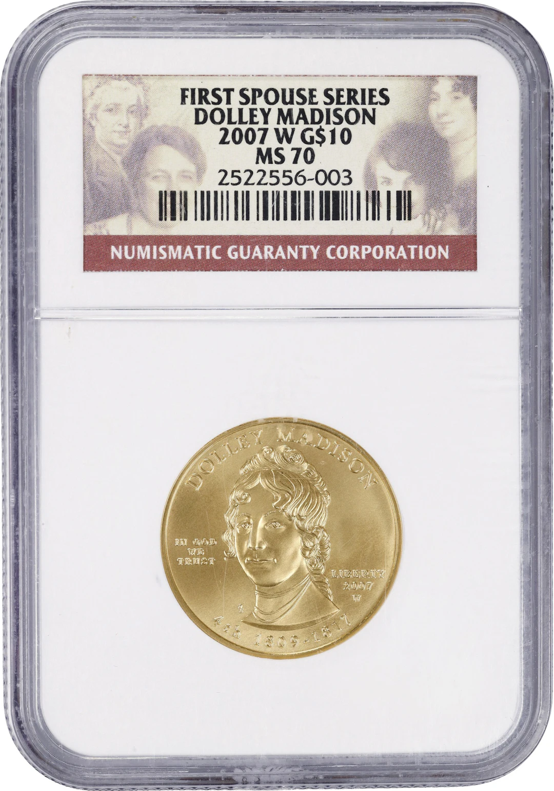 (0.5 oz, 15.552 g AGW). 2007-W Dolley Madison First Spouse Series
