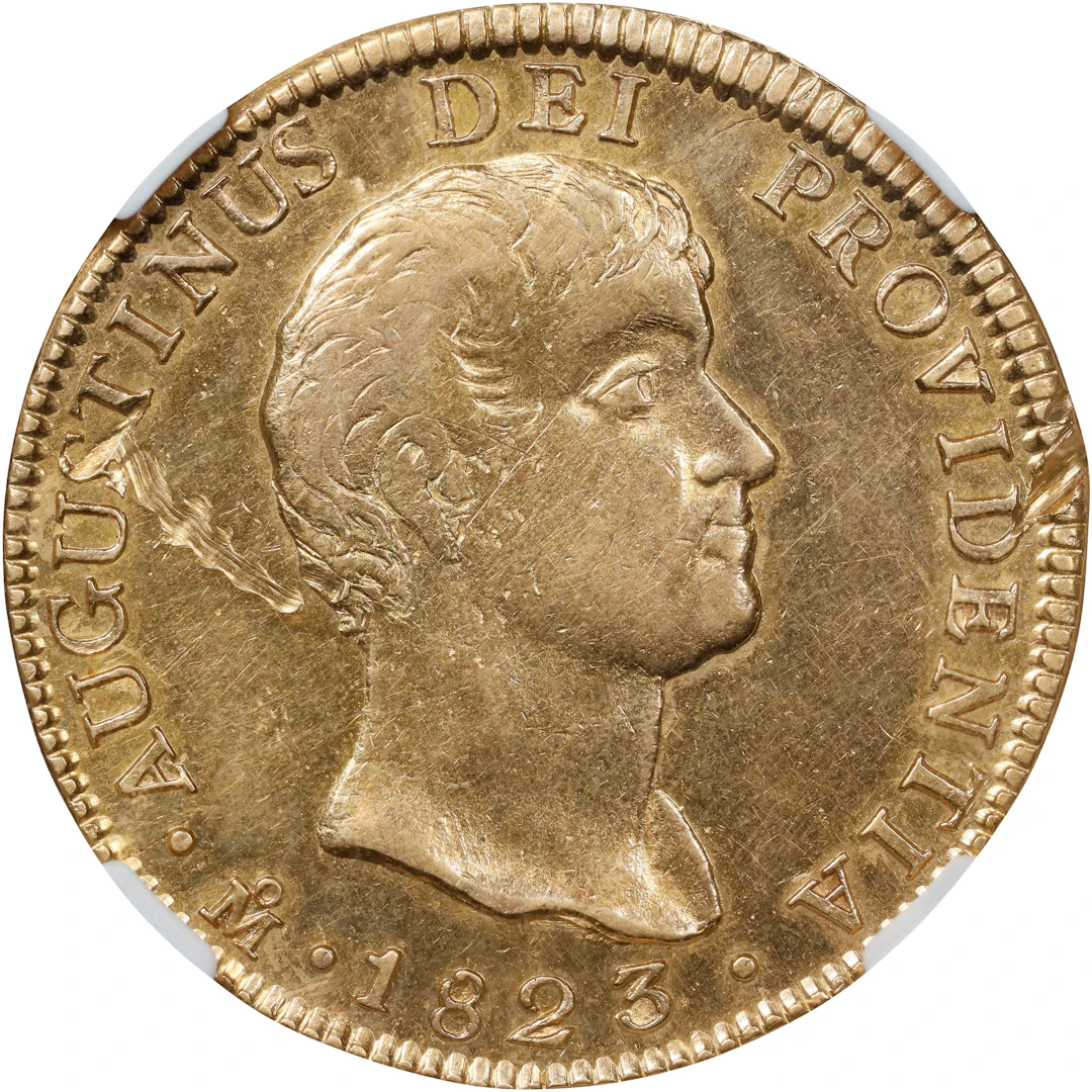 MEXICO. 8 Escudos, 1823-Mo JM. Mexico City Mint. Agustin I Iturbide.