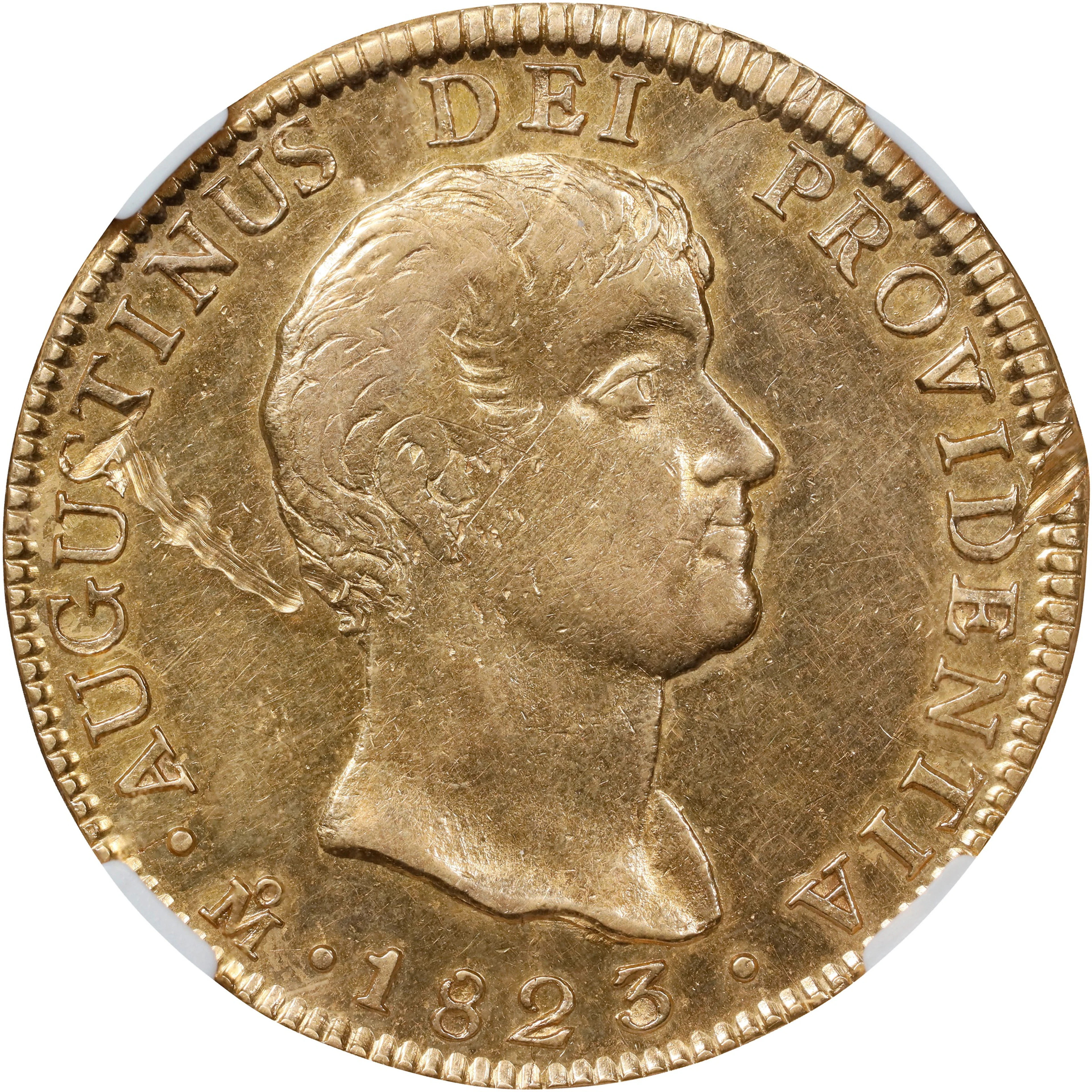 MEXICO. 8 Escudos, 1823-Mo JM. Mexico City Mint. Agustin I Iturbide.