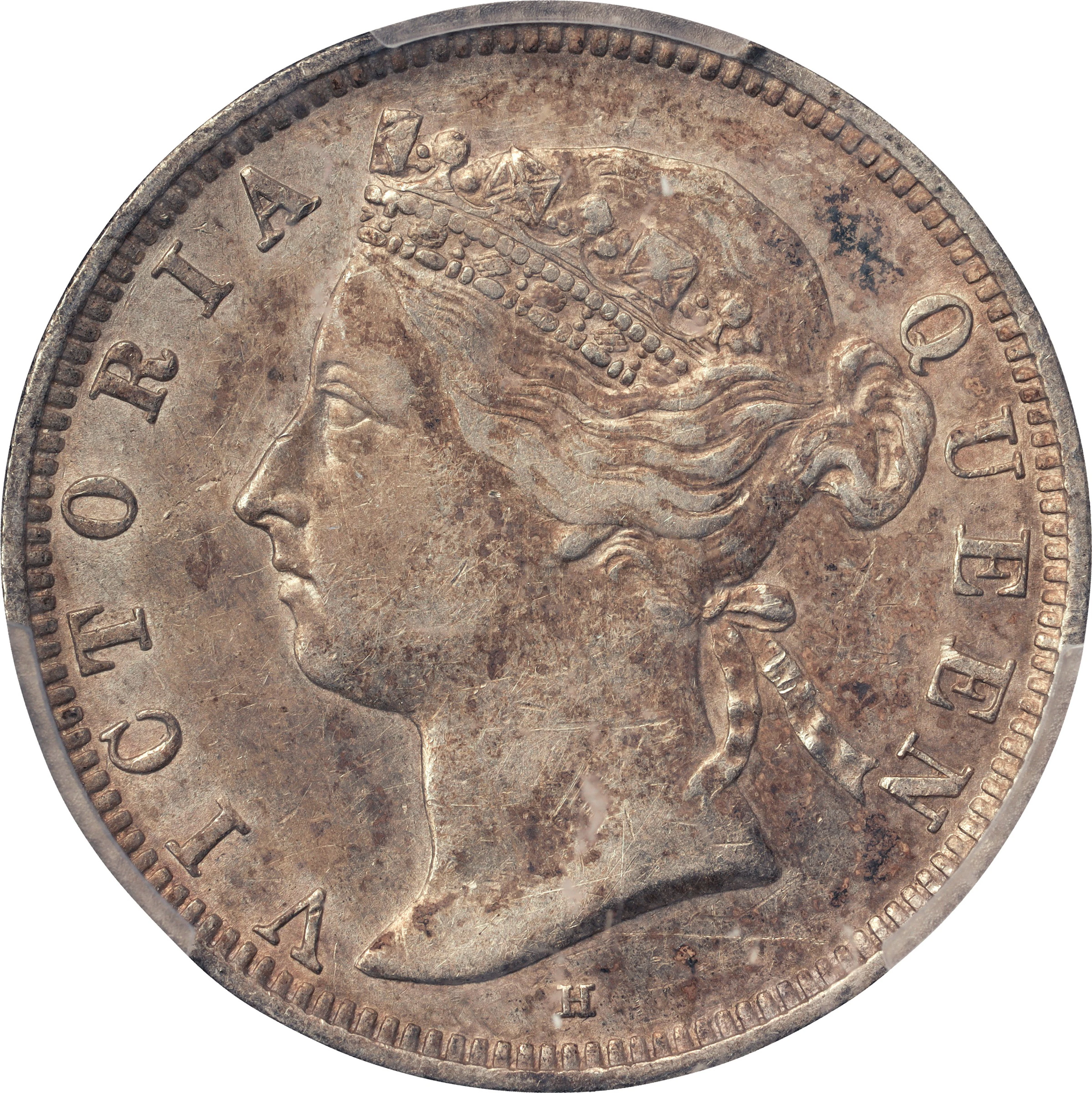 (t) HONG KONG (SAR). 20 Cents, 1883-H. Birmingham (Heaton) Mint. Victoria.