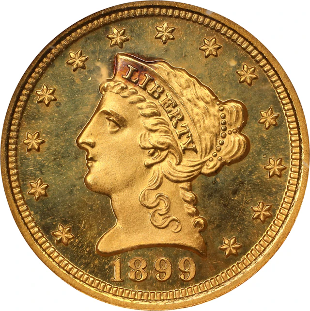 1899 Liberty Head Quarter Eagle. JD-1. Rarity-4. Proof-64 Cameo (NGC).