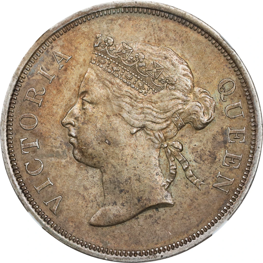 STRAITS SETTLEMENTS. 50 Cents, 1888. London Mint. Victoria. NGC AU-53.