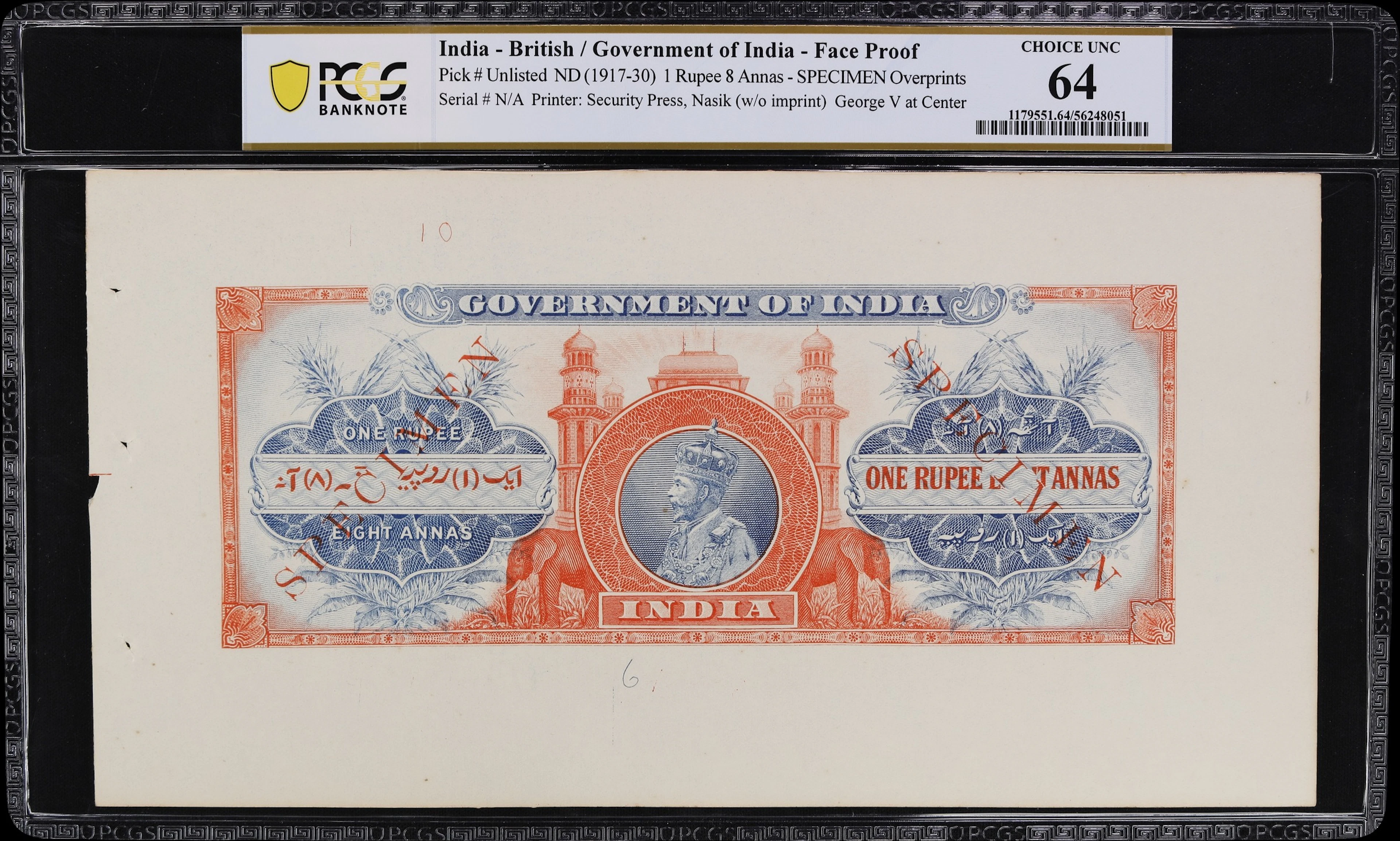 INDIA. Government of India. 1 Rupee 8 Annas, ND (1917-30). P-Unlisted.