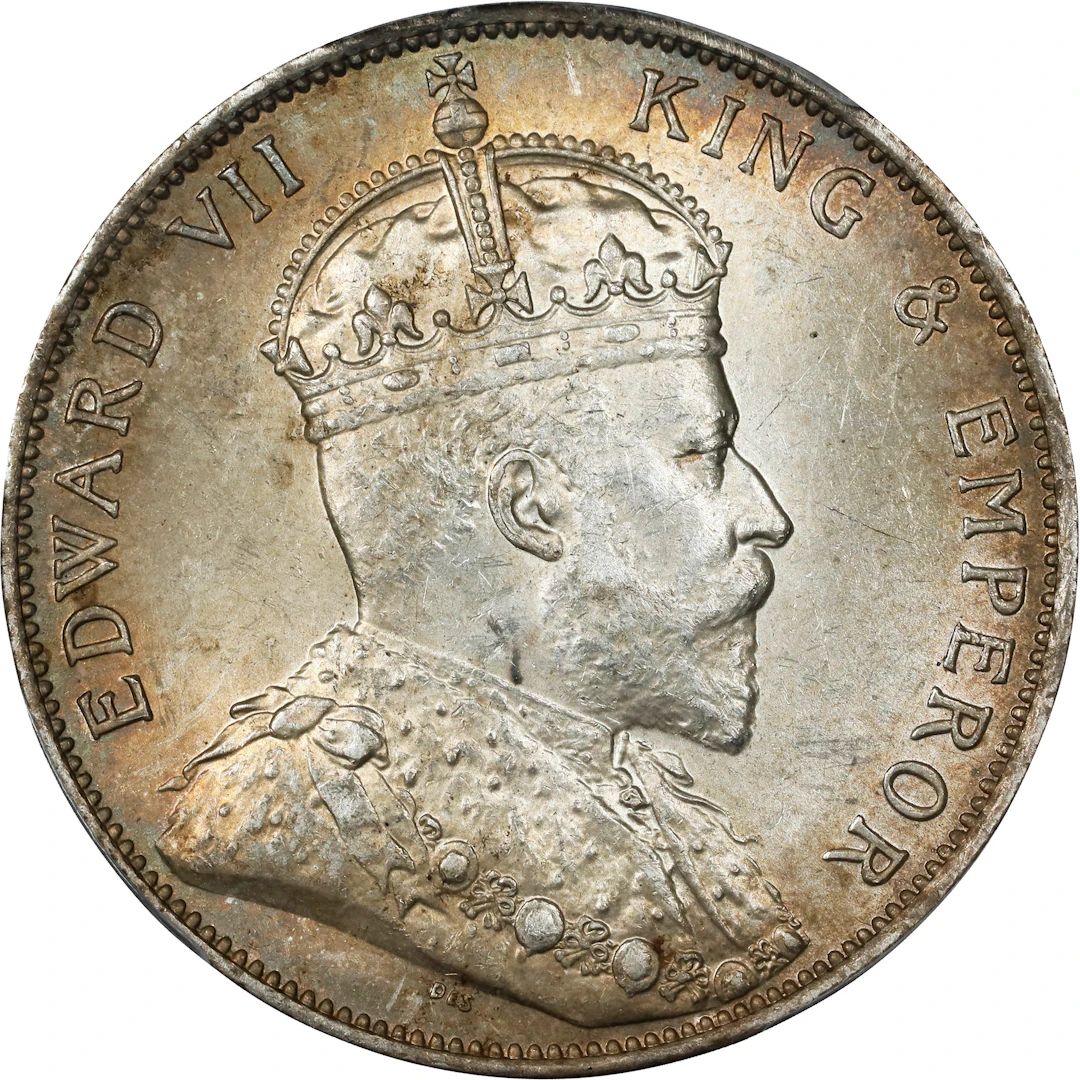 STRAITS SETTLEMENTS. 50 Cents, 1902. London Mint. Edward VII. PCGS MS-62.