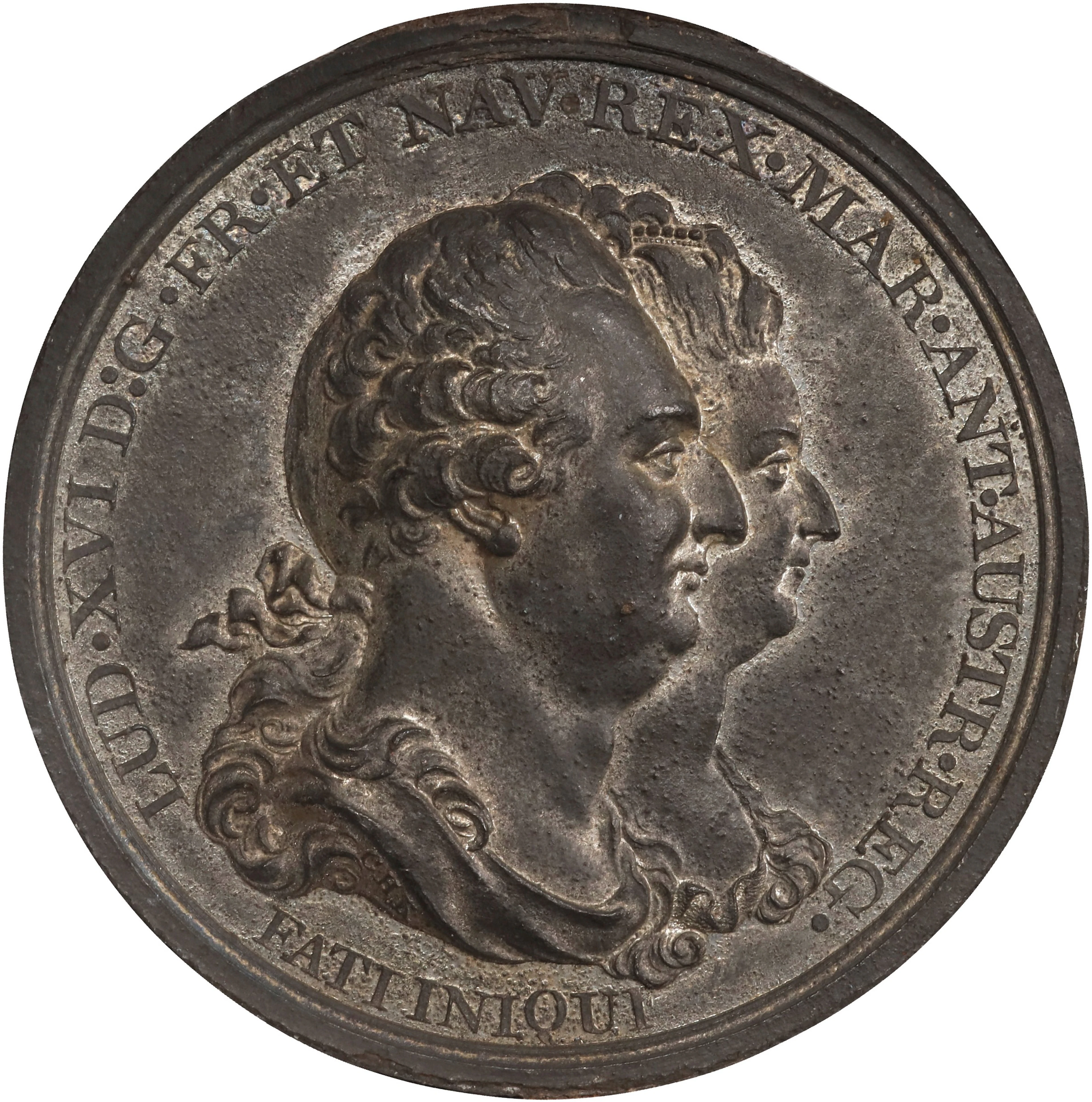FRANCE. Louis XVI & Marie Antoinette/The King's Execution White Metal