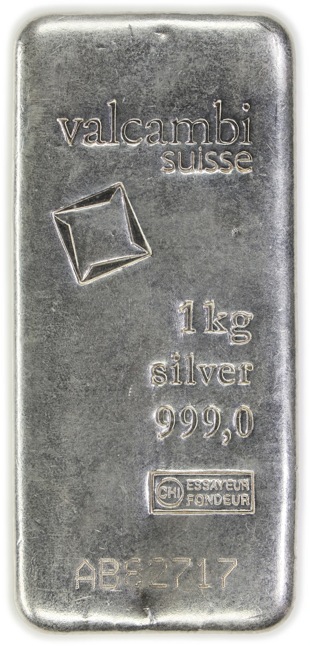 (32.151 oz, 1000 g ASW). Valcambi Suisse 1 Kilo Silver Bar.