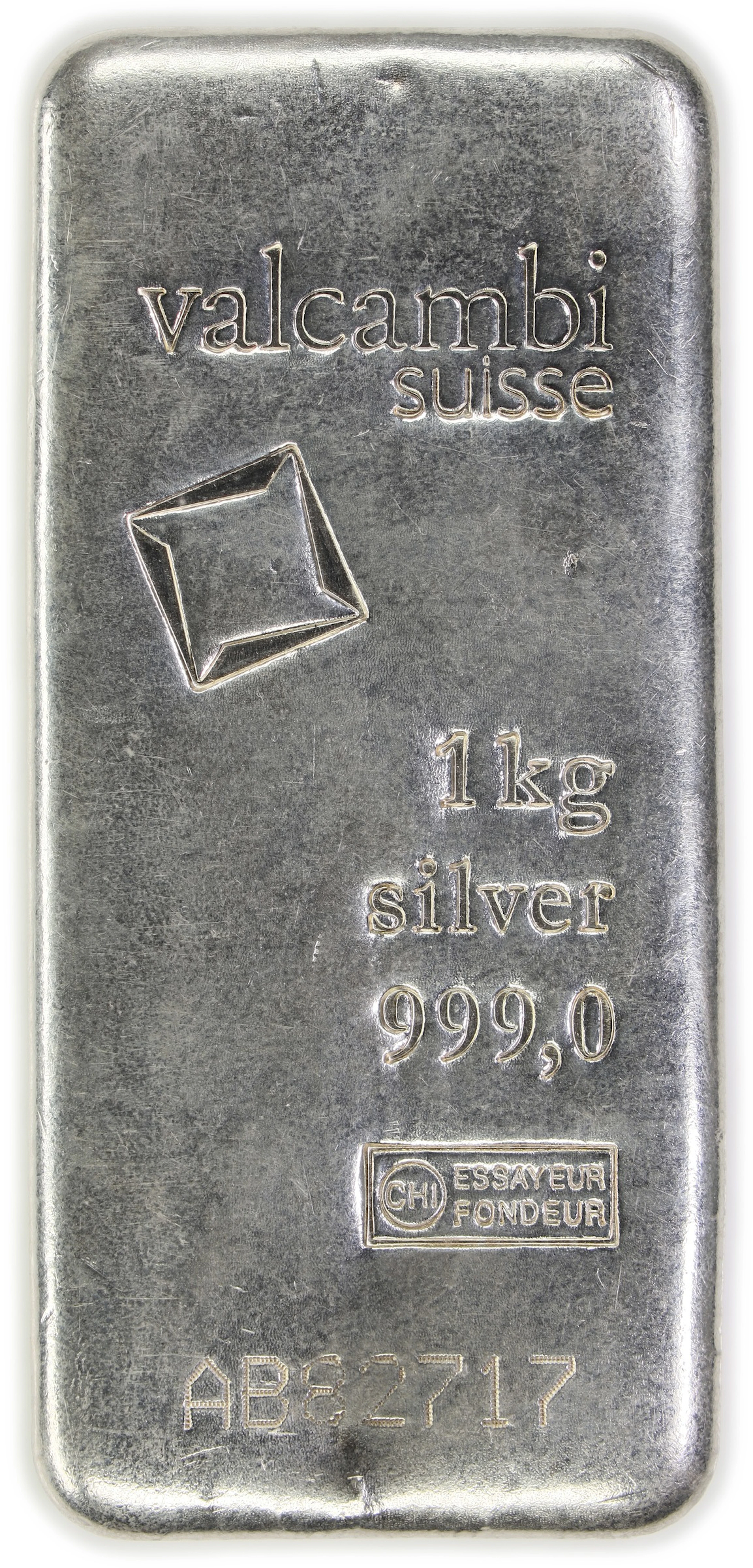 (32.151 oz, 1000 g ASW). Valcambi Suisse 1 Kilo Silver Bar.
