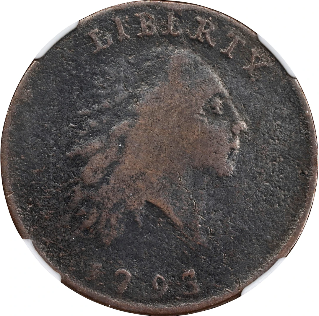 1793 Flowing Hair Cent. Chain Reverse. S-2, B-2. Rarity-4+. AMERICA