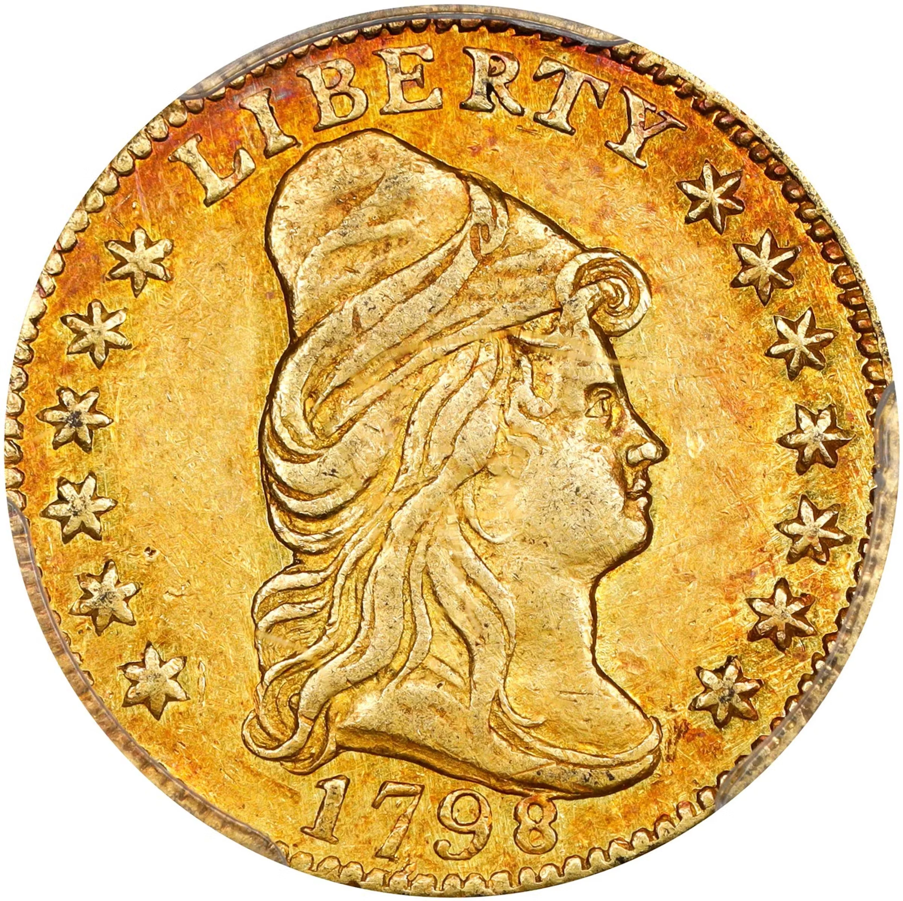 1798 Capped Bust Right Quarter Eagle. BD-2. Rarity-5. Wide Date, 5