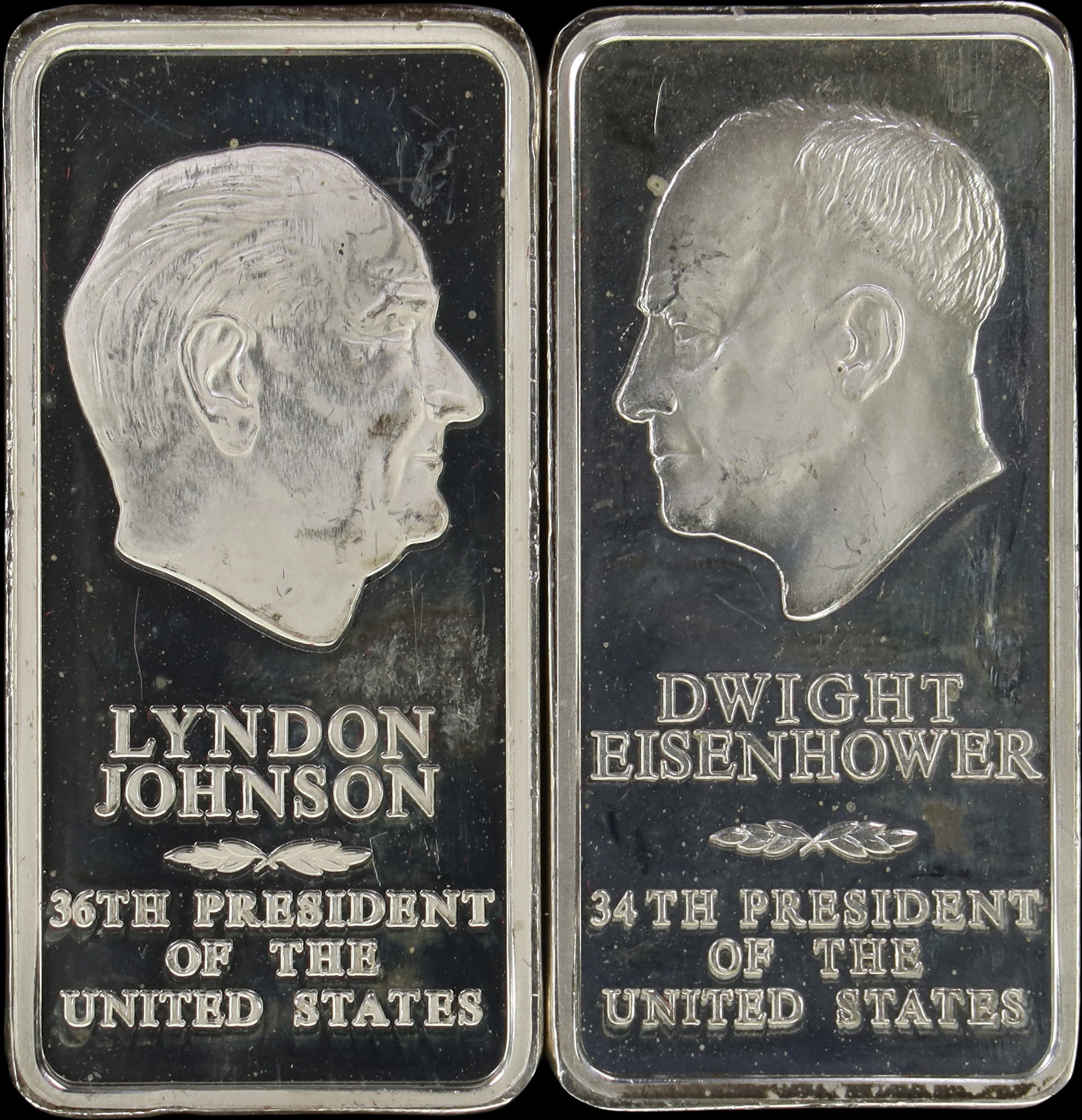 (9.635 oz, 299.7 g ASW). Lot of (2) Danbury Mint 2500 grain Presidential