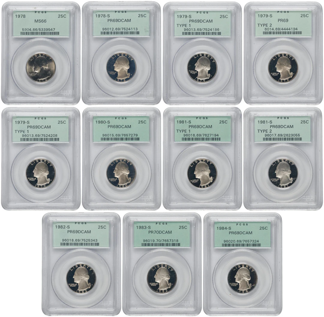 Lot of (11) Washington Quarters. (PCGS). OGH Generation 3.1.