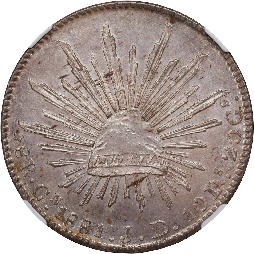 MEXICO. 8 Reales, 1881-Cn JD. Culiacan Mint. NGC MS-62.