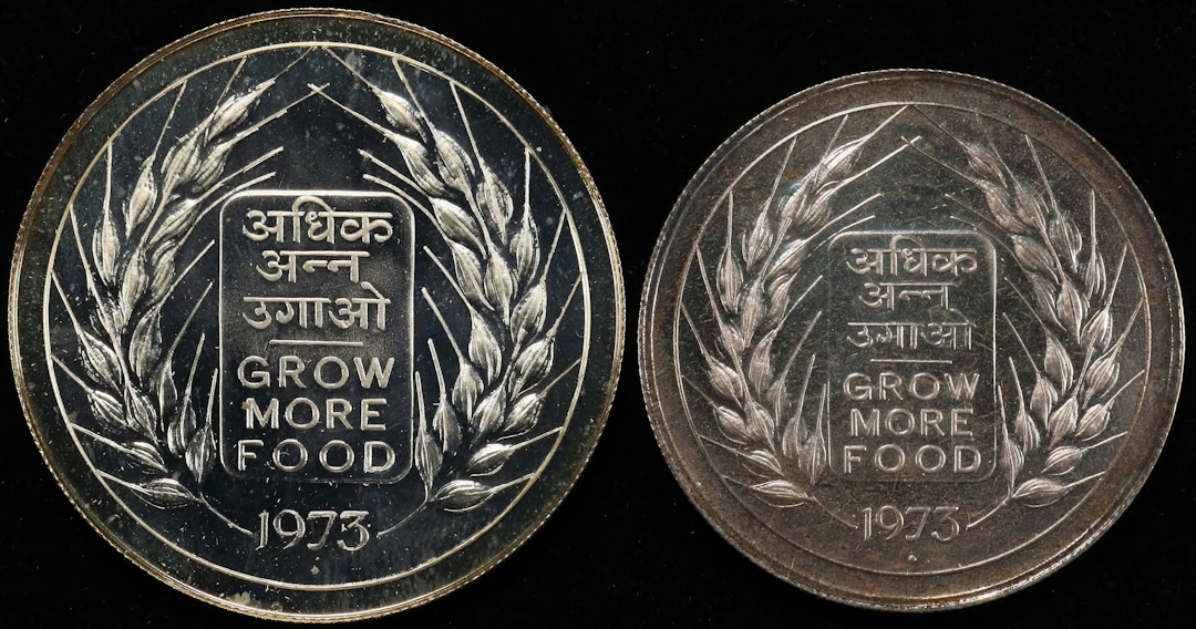 INDIA. Proof Set (2 Pieces), 1973. Bombay Mint. CHOICE PROOF.
