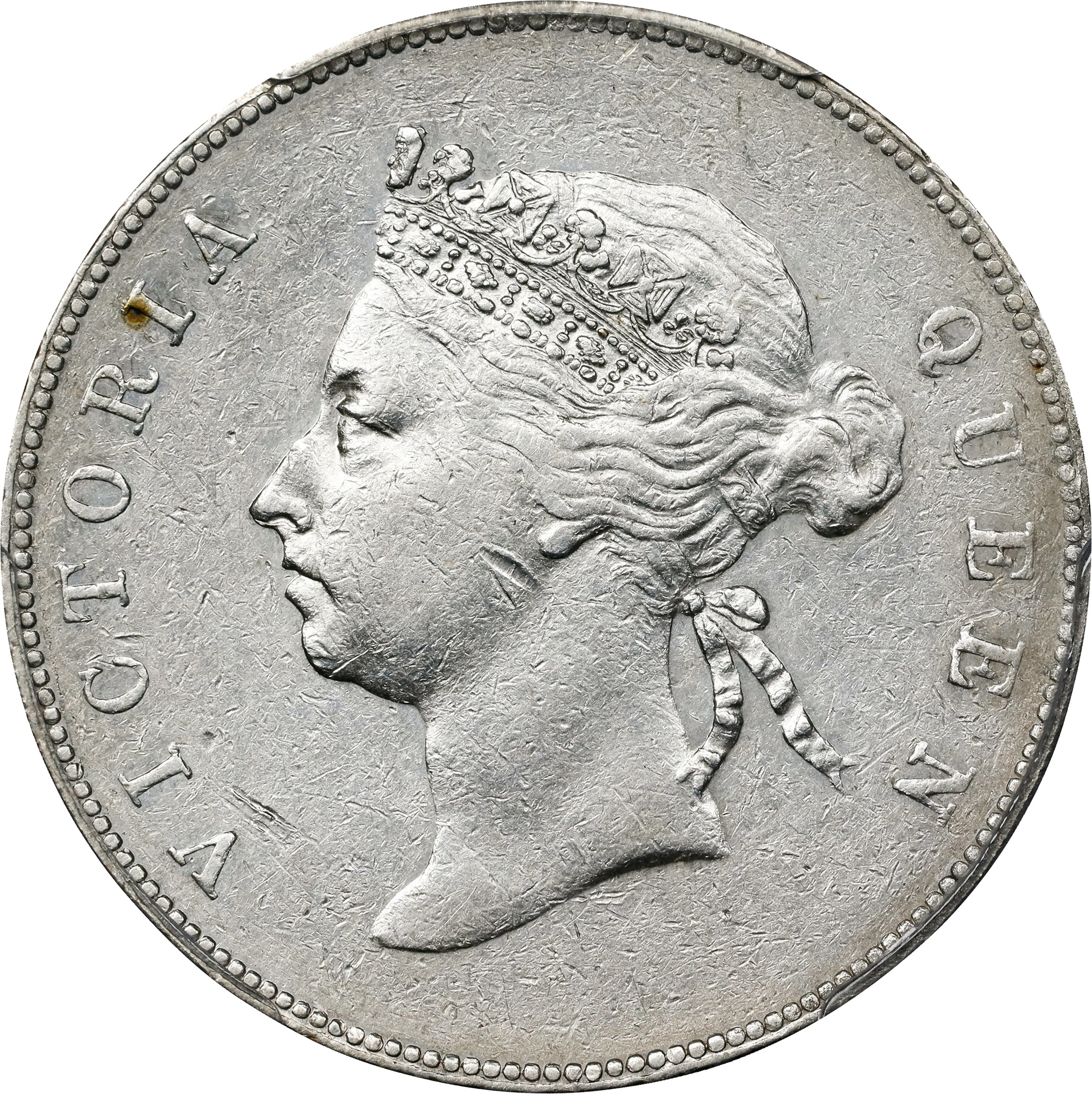 (t) HONG KONG (SAR). 50 Cents, 1892. London Mint. Victoria. PCGS Genuine--Cleane