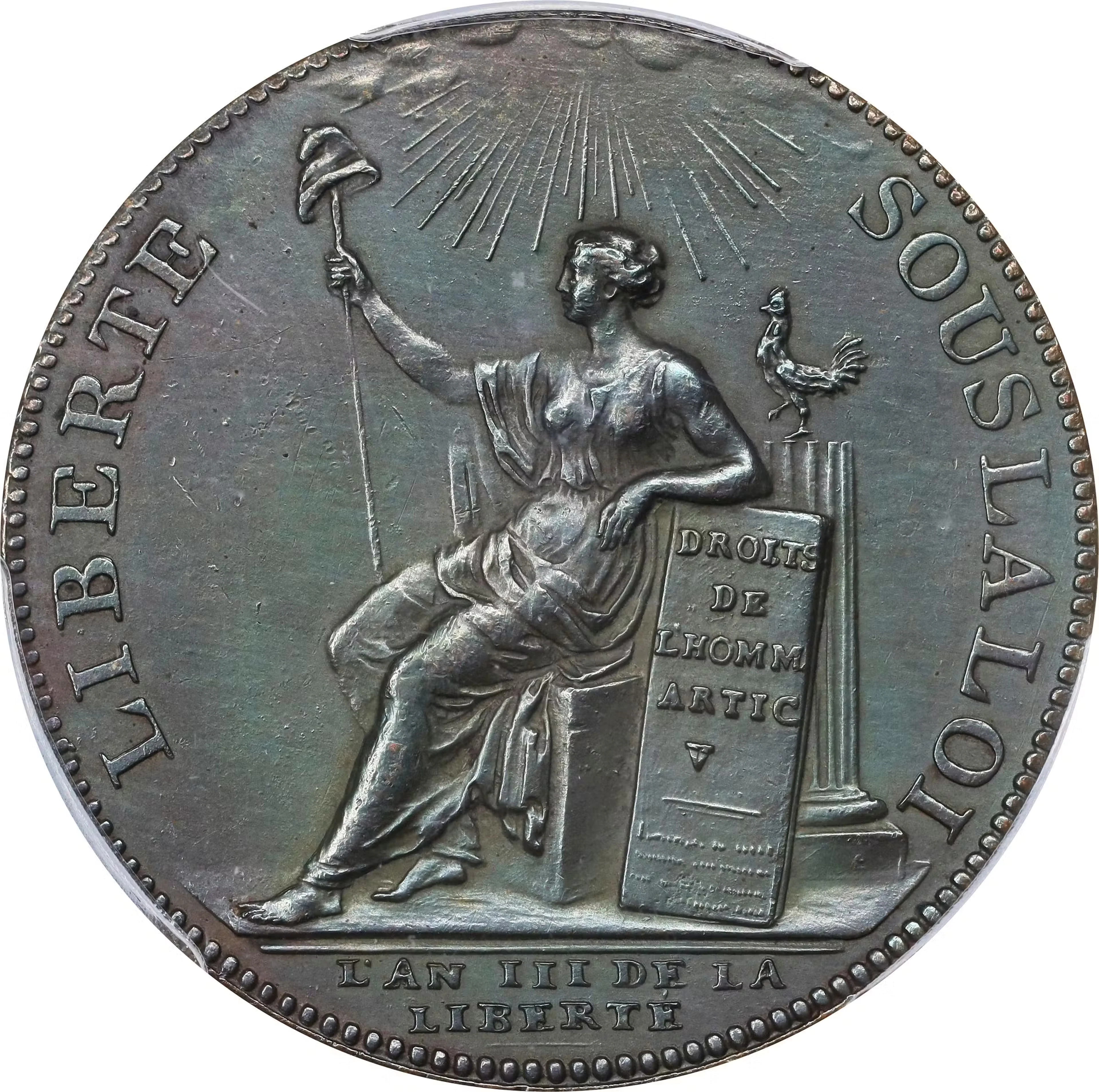 ISLE DE FRANCE. Bronze 5 Sols Essai (Pattern), Year III/1792. Birmingham