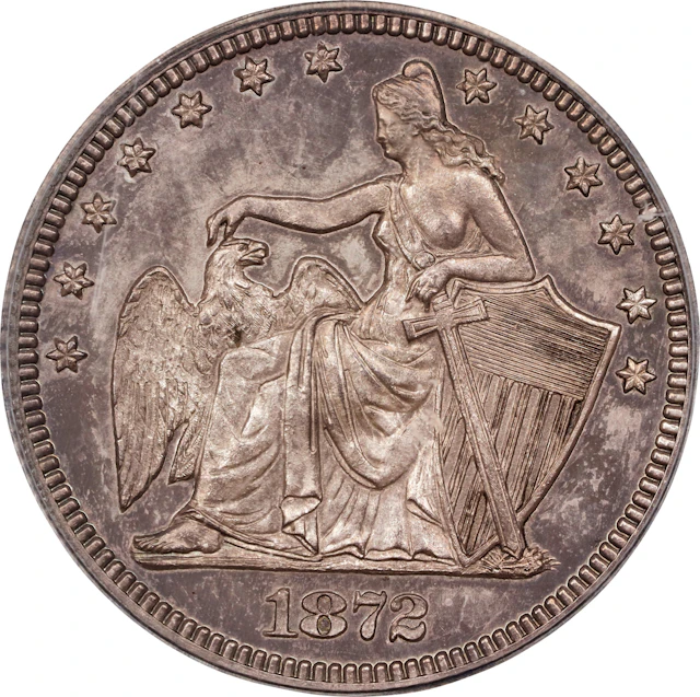 1872 Pattern Amazonian Quarter Dollar. Judd-1195, Pollock-1335. Rarity-7-.