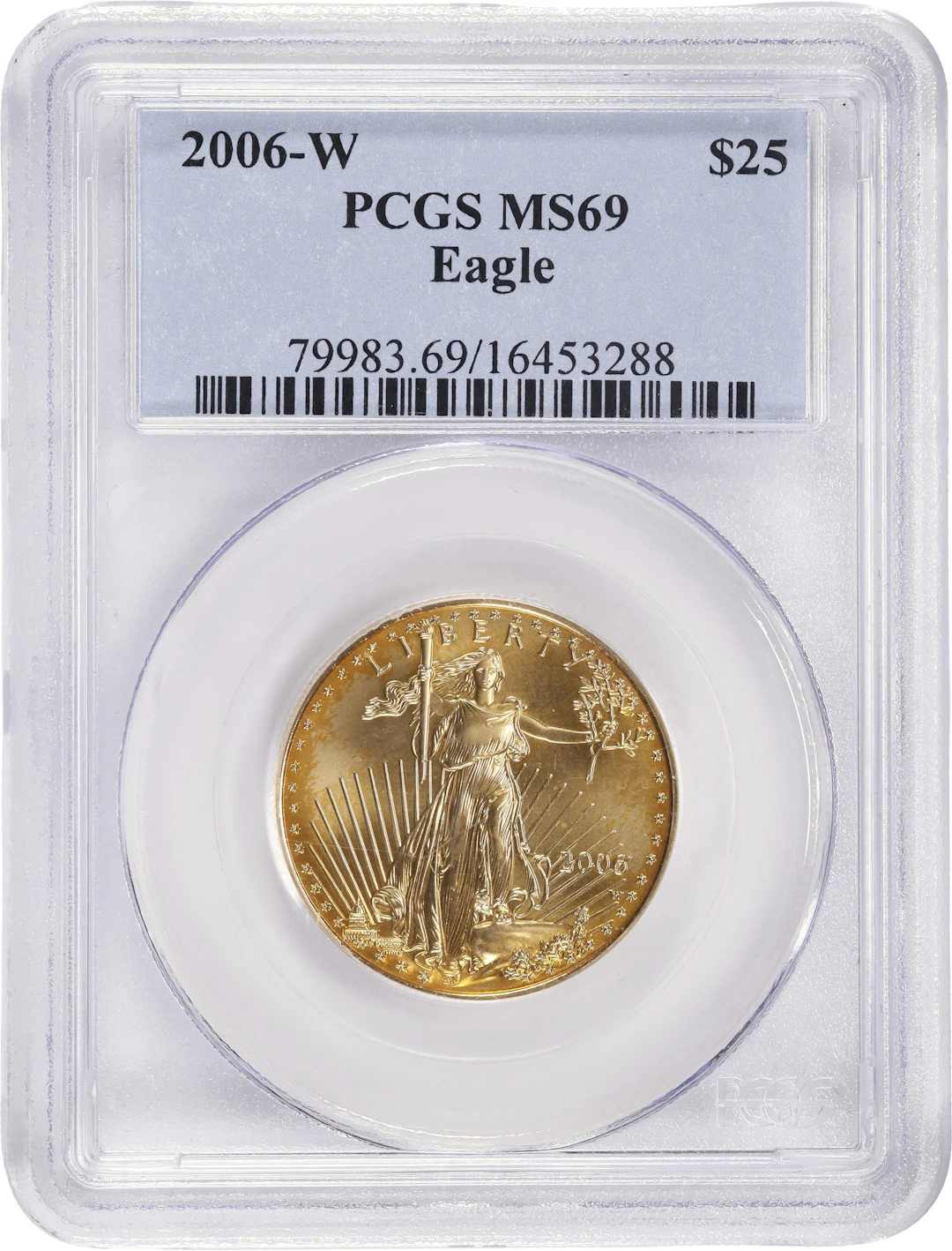(0.5 oz, 15.552 g AGW). 2006-W American Gold Eagle $25. MS-69 (PCGS).