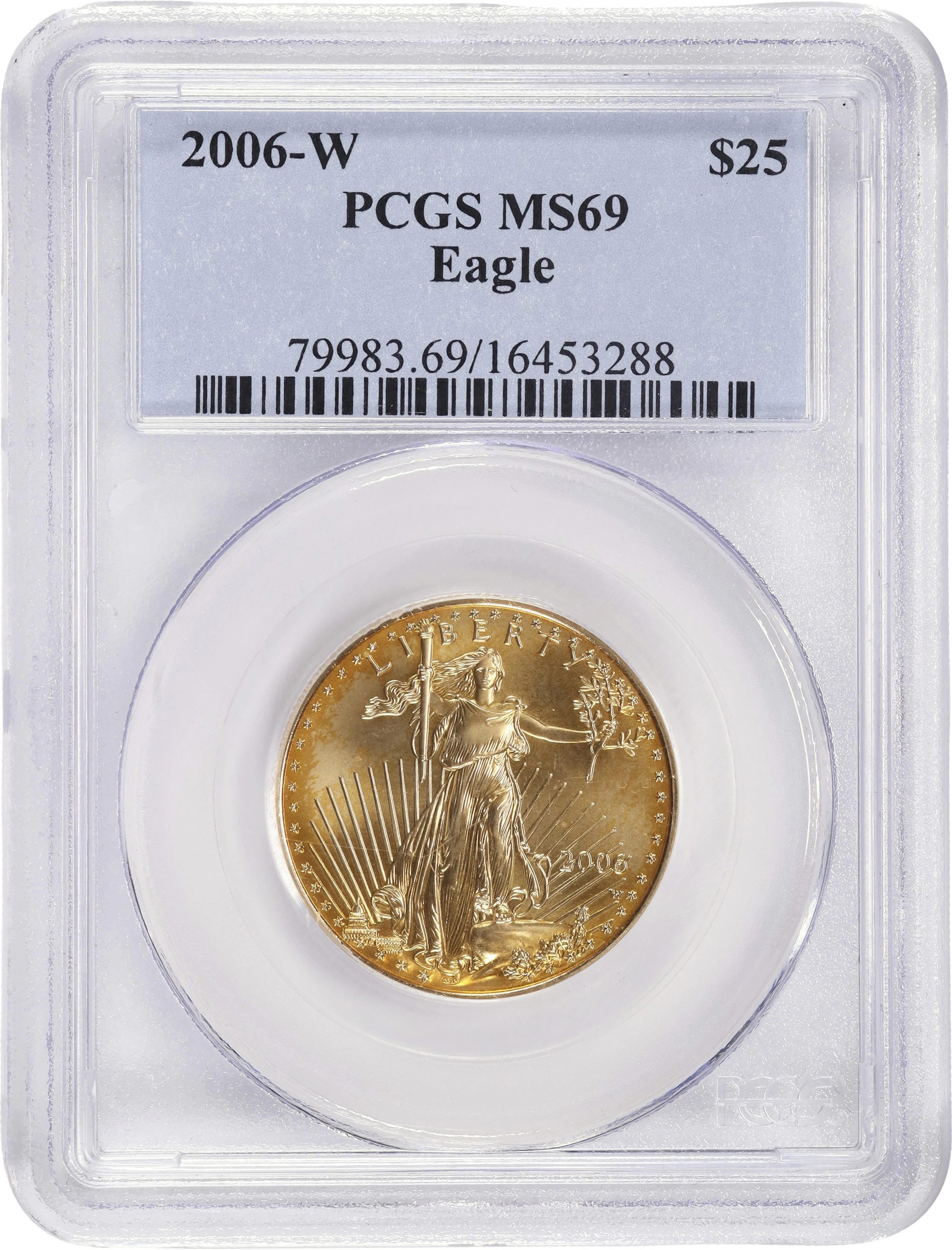 (0.5 oz, 15.552 g AGW). 2006-W American Gold Eagle $25. MS-69 (PCGS).