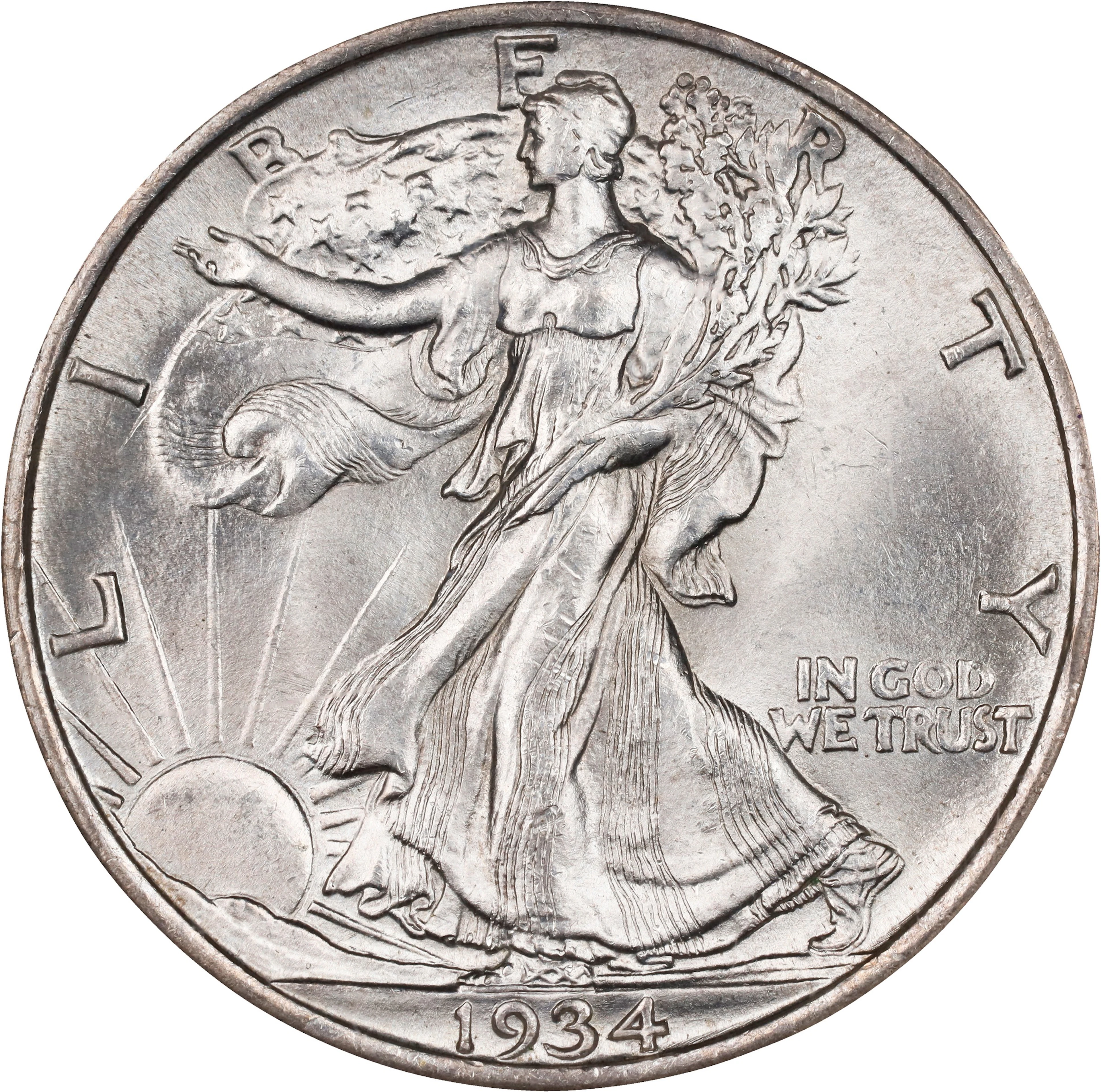1934-D Walking Liberty Half Dollar. MS-65 (NGC).