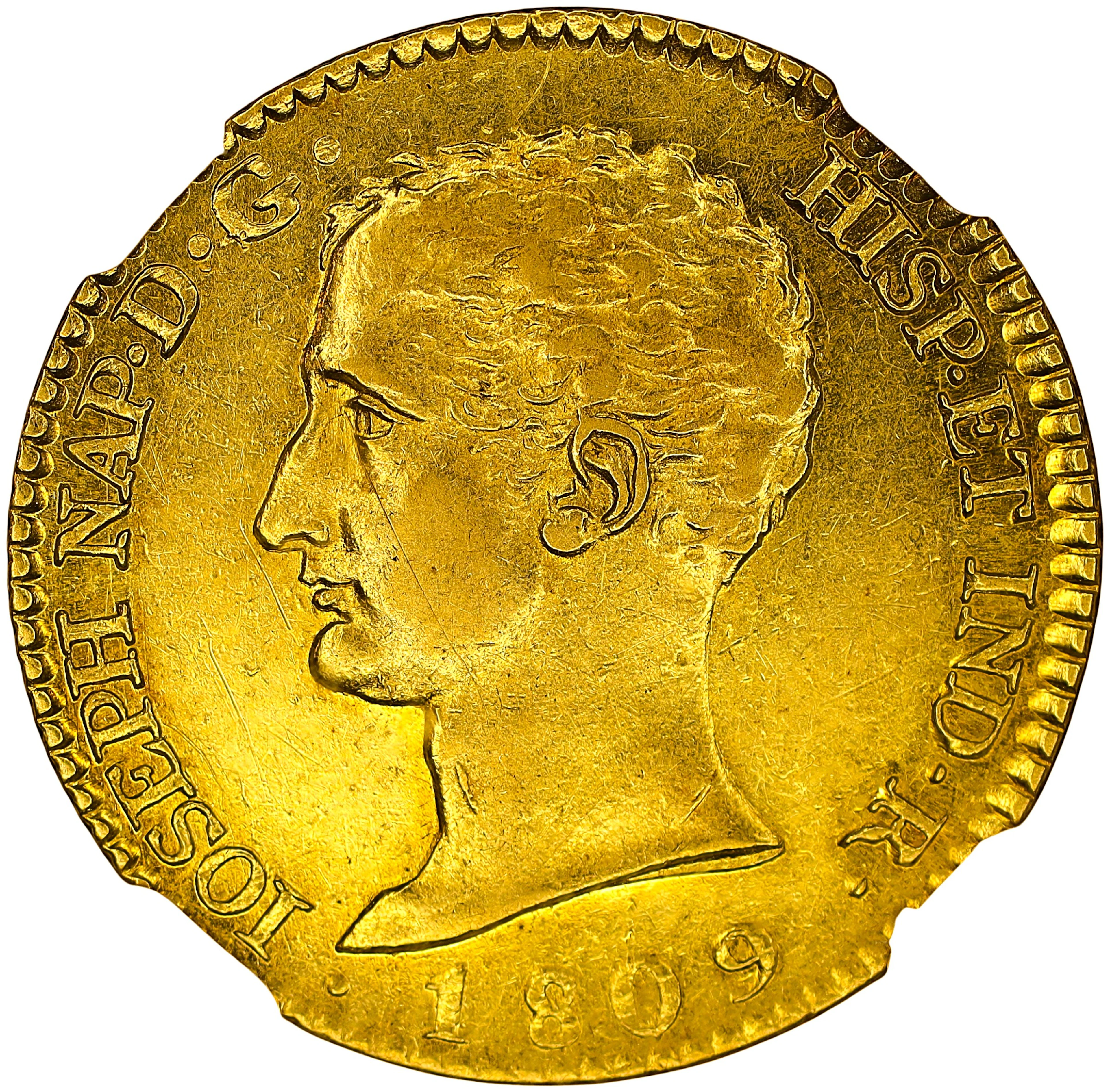 (◊) SPAIN. 80 Reales, 1809-M. Madrid Mint. Joseph Napoleon. NGC AU-55.