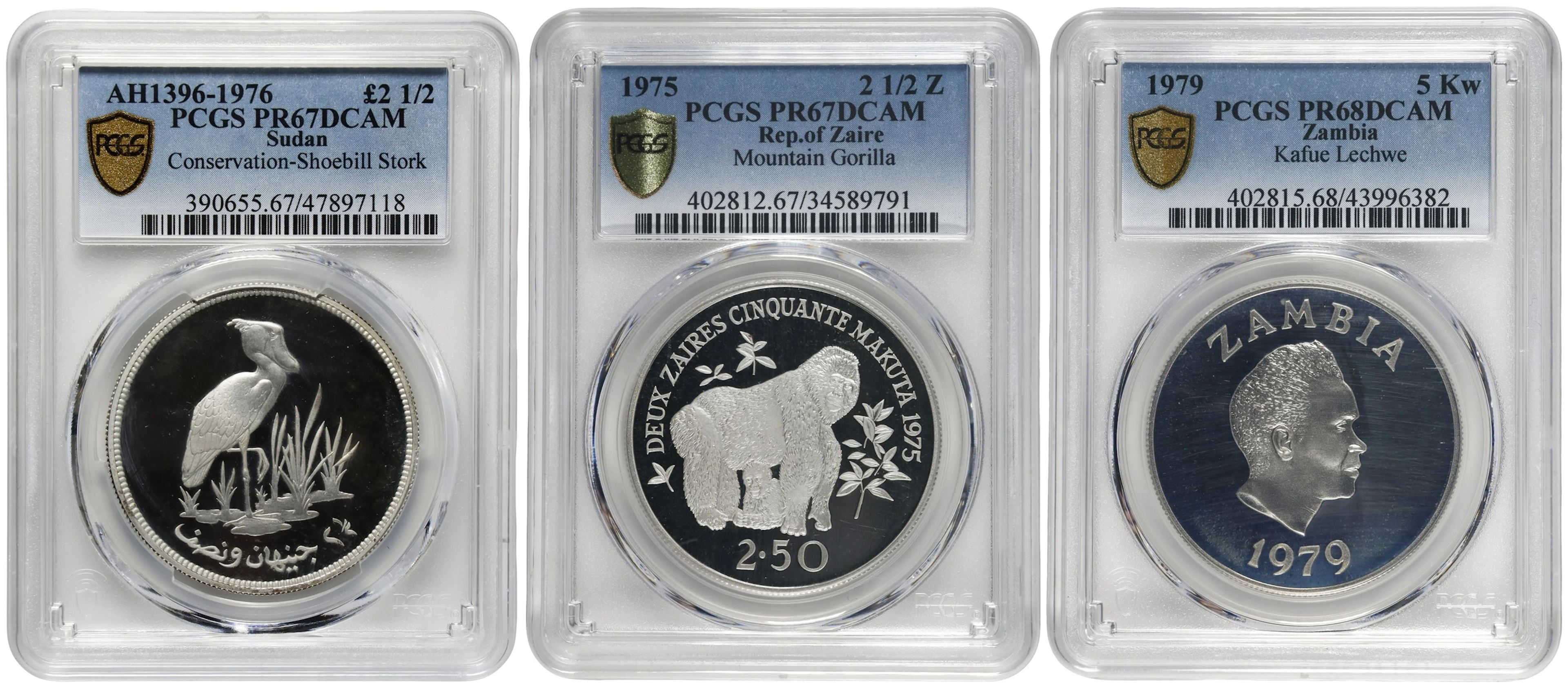 MIXED LOTS. Trio of Wildlife Conservation Issues (3 Pieces), 1975-79.