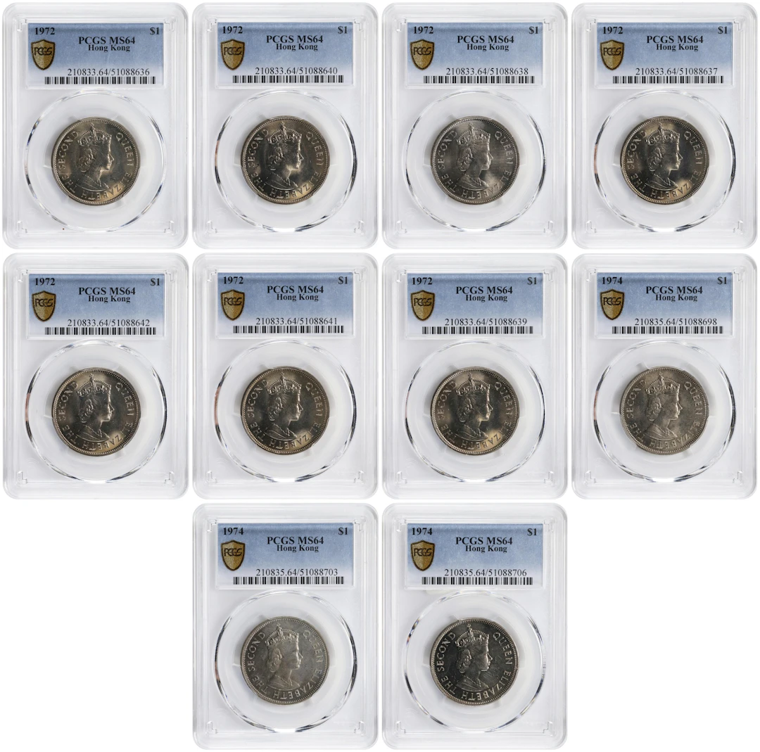 (t) HONG KONG (SAR). Group of Dollars (20 Pieces), 1972-75. London