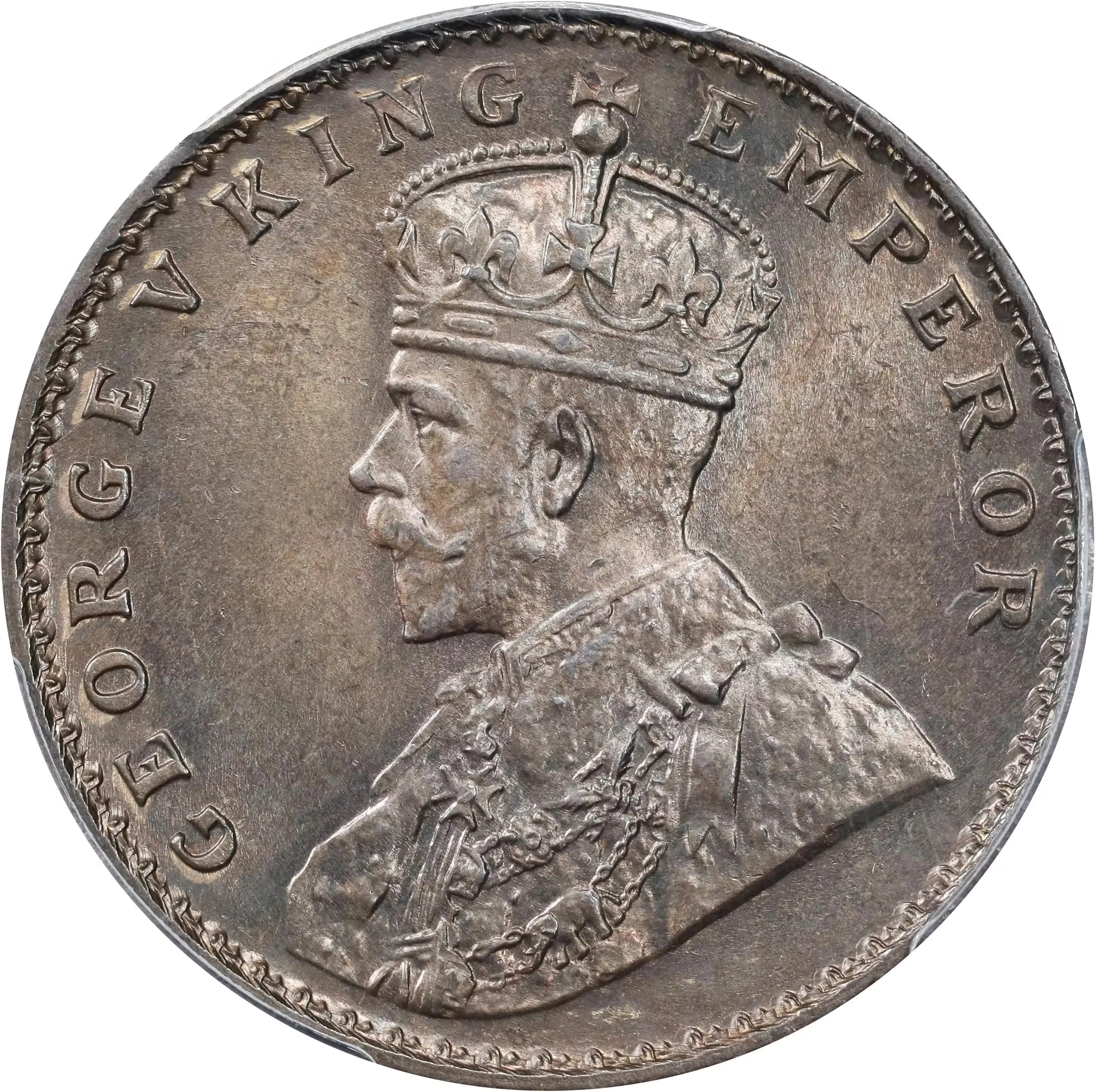 INDIA. Rupee, 1919-(C). Calcutta Mint. George V. PCGS MS-64.
