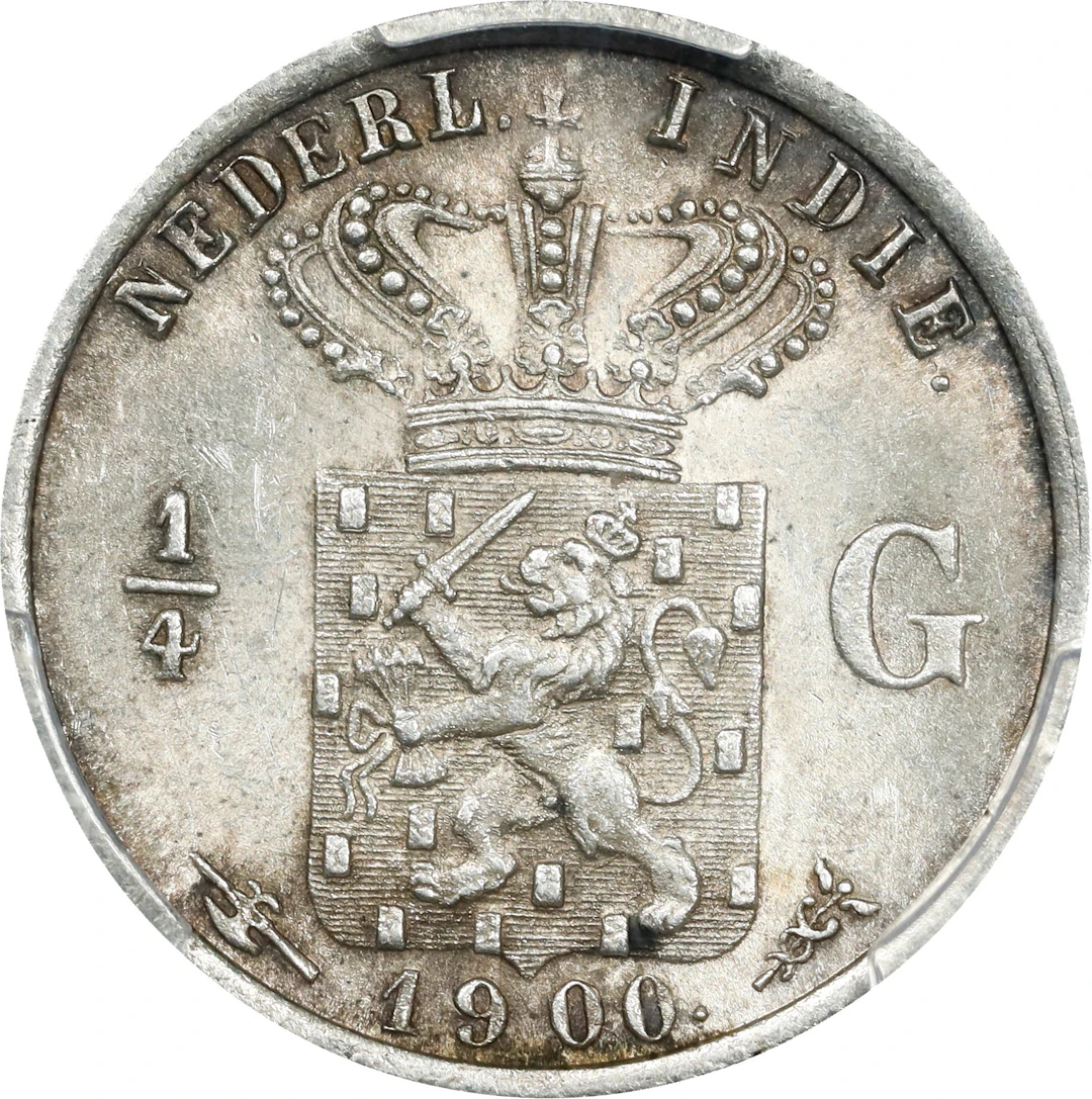 NETHERLANDS EAST INDIES. 1/4 Gulden, 1900. Utrecht Mint. Wilhelmina