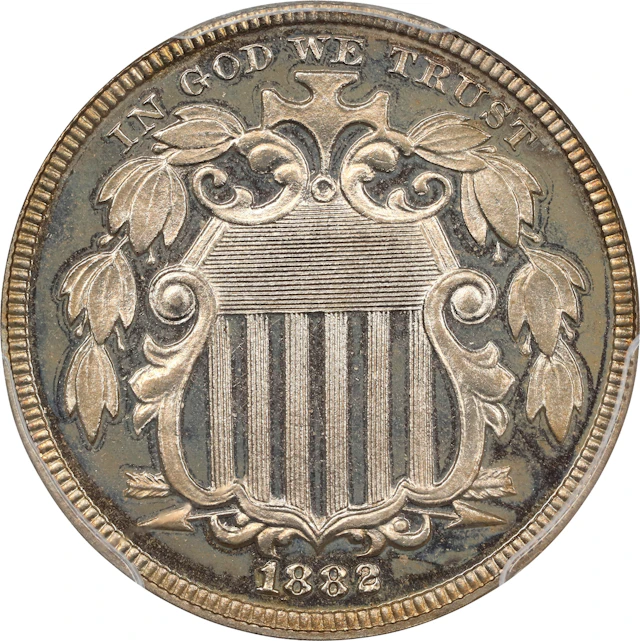 1882 Pattern Shield Nickel. Judd-1693, Pollock-1895. Rarity-7-. Nickel.