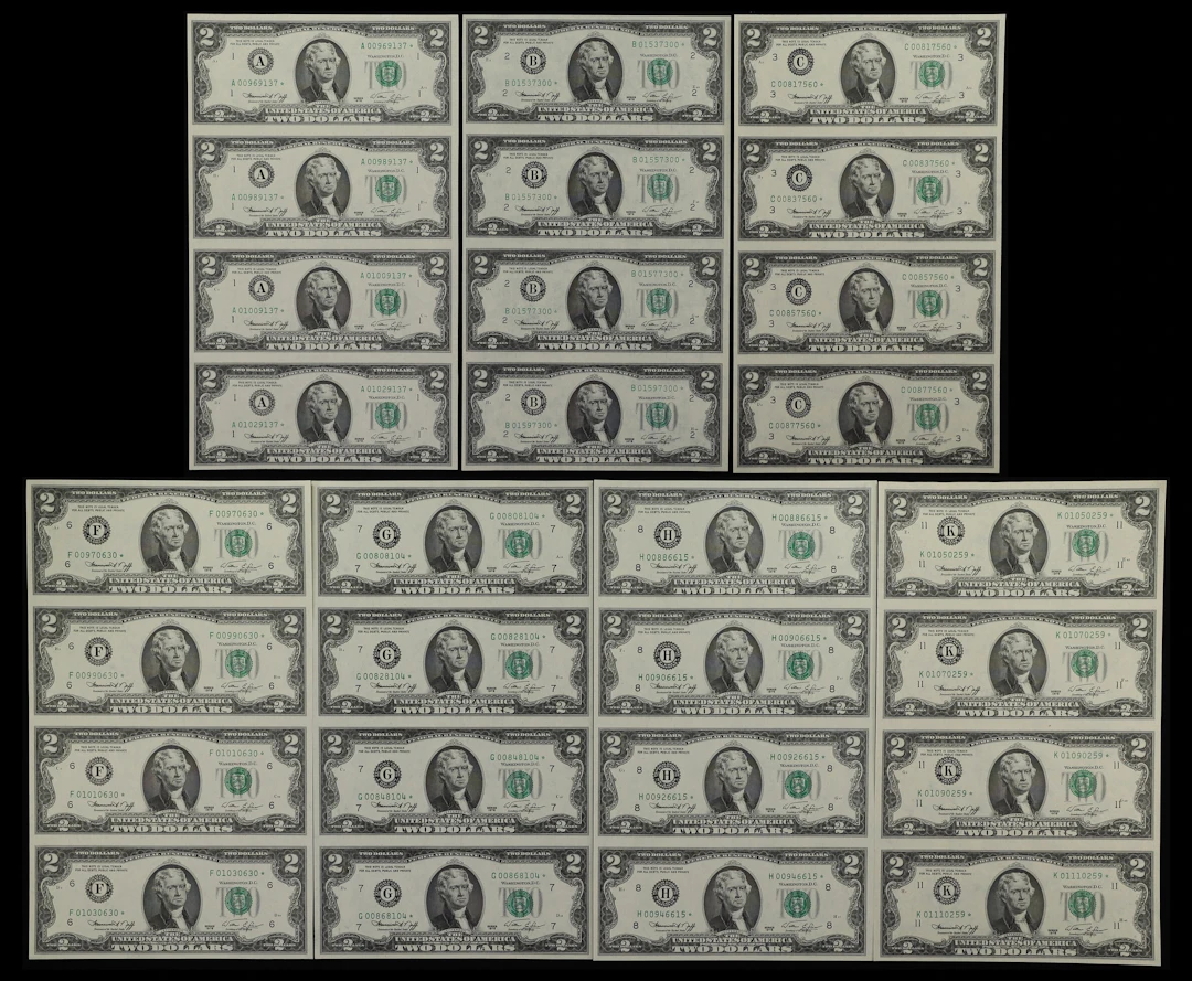 Lot of (7) Uncut Sheets of (4) Fr. 1935-A*, 1935-B*, 1935-C*, 1935-F*