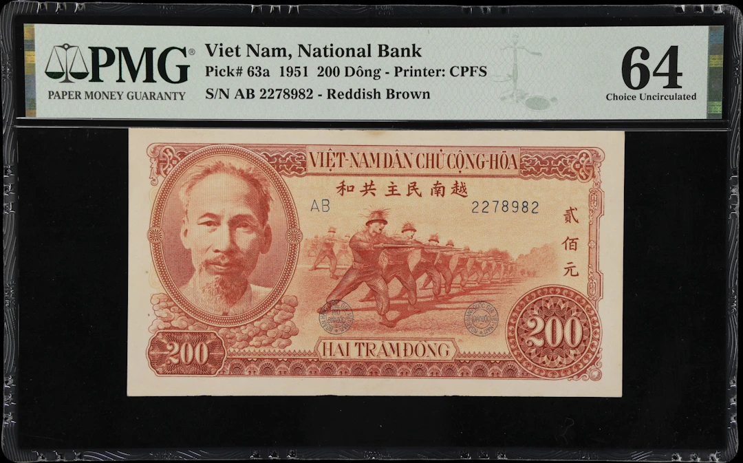 VIETNAM. National Bank of Vietnam. 200 Dong, 1951. P-63a. PMG Choice