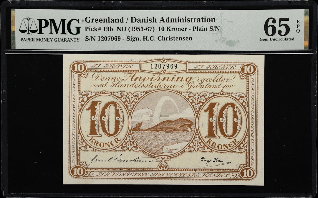 (◊) GREENLAND. Kongelige Gronlandske Handel. 10 Kroner, ND (1953-67).