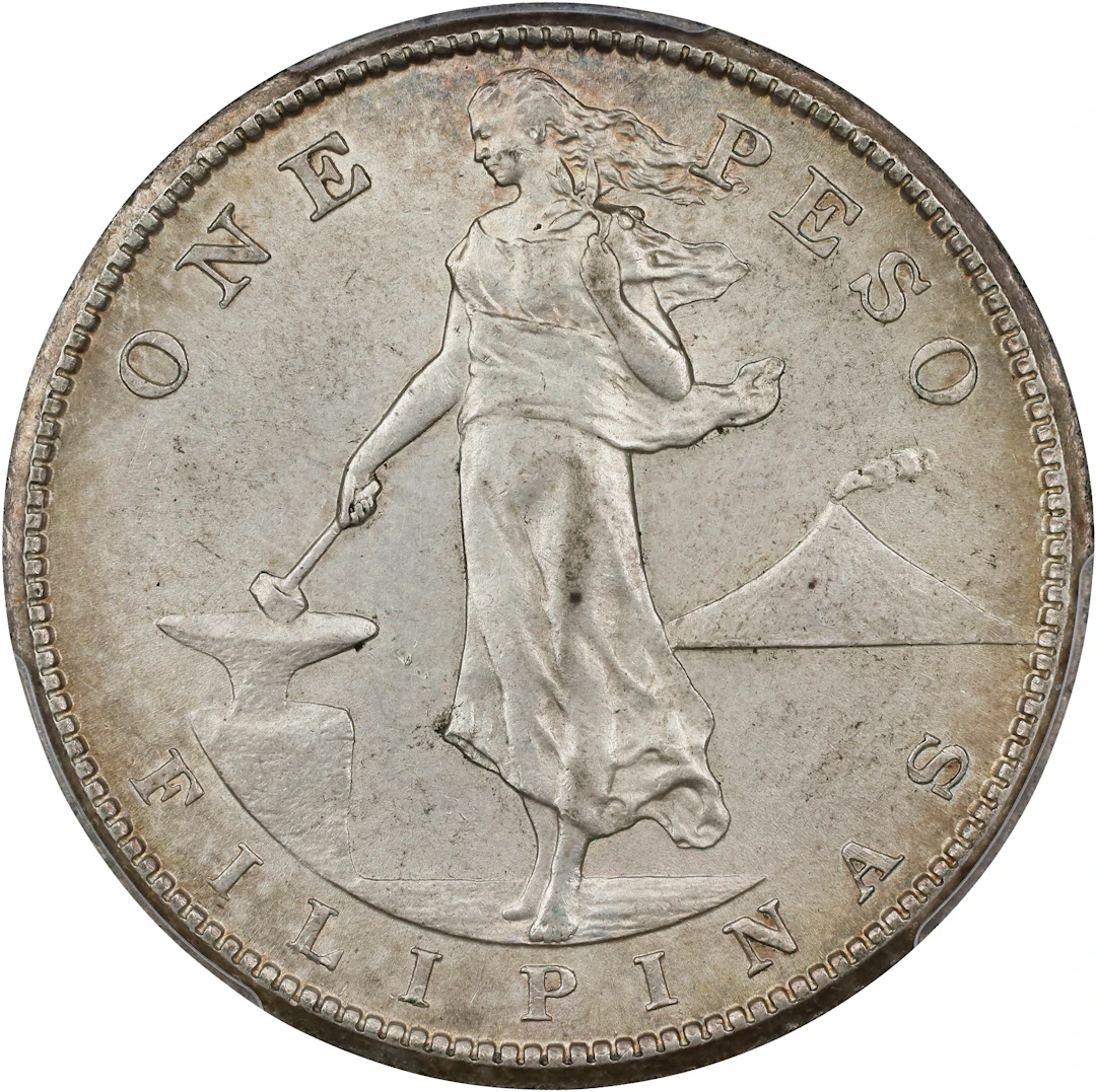PHILIPPINES. Peso, 1910-S. San Francisco Mint. PCGS Genuine--Cleaned