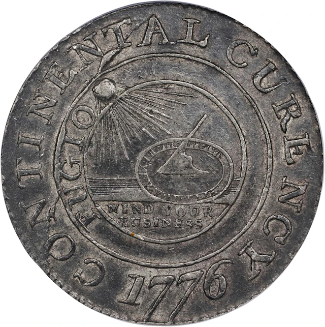 "1776" (1783) Continental Dollar. Newman 1-C, W-8445. Rarity-3. CURENCY.