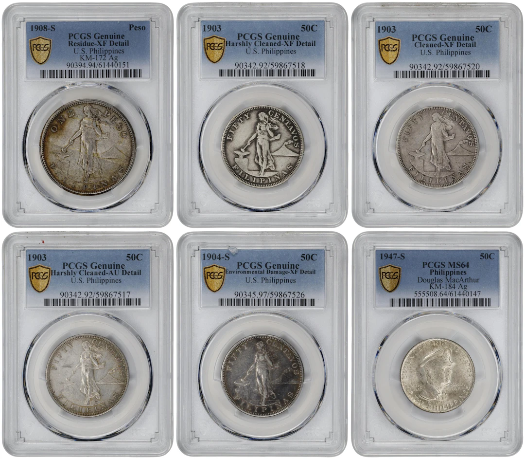 PHILIPPINES. Sextet of Silver Denominations (6 Pieces), 1903-47. All