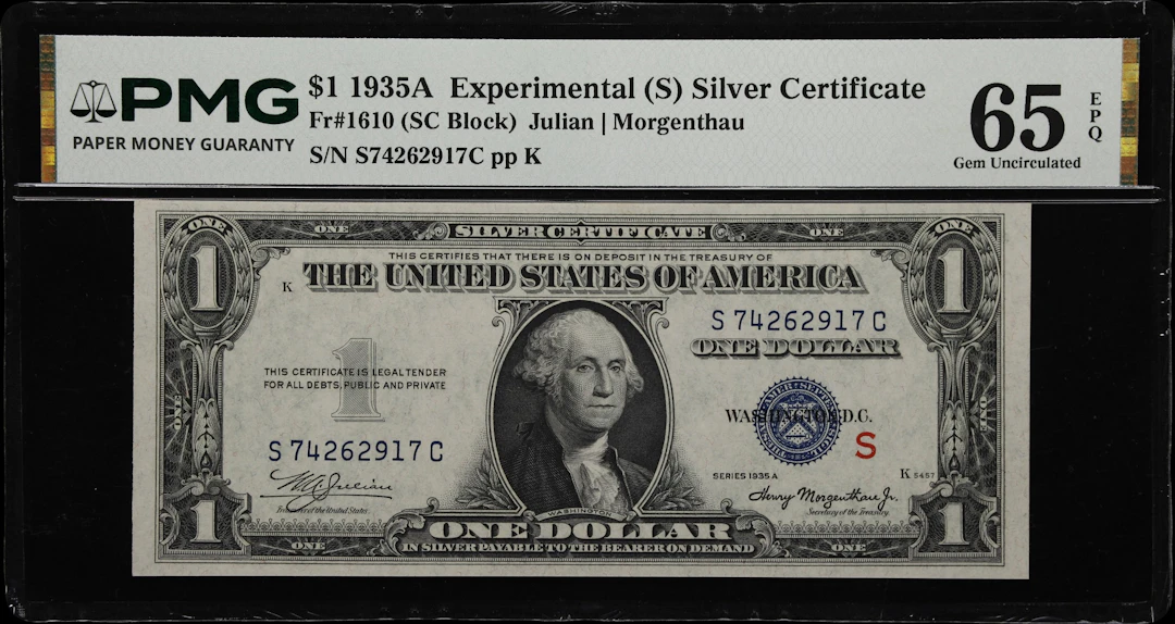 Fr. 1610. 1935A $1 Silver Certificate. (S) Experimental. PMG Gem Uncirculated