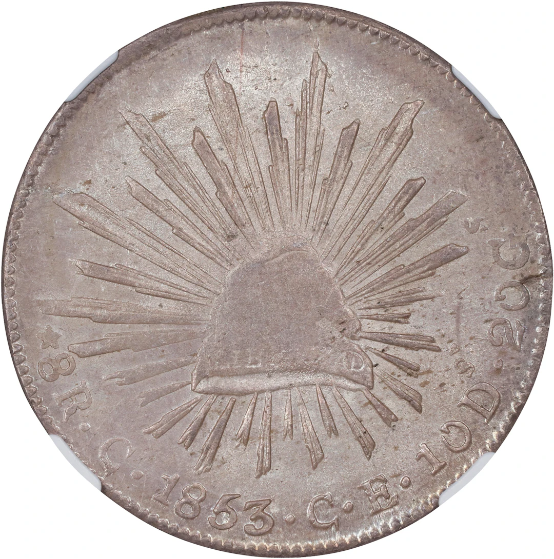 MEXICO. 8 Reales, 1853-C CE. Culiacan Mint. NGC MS-61.