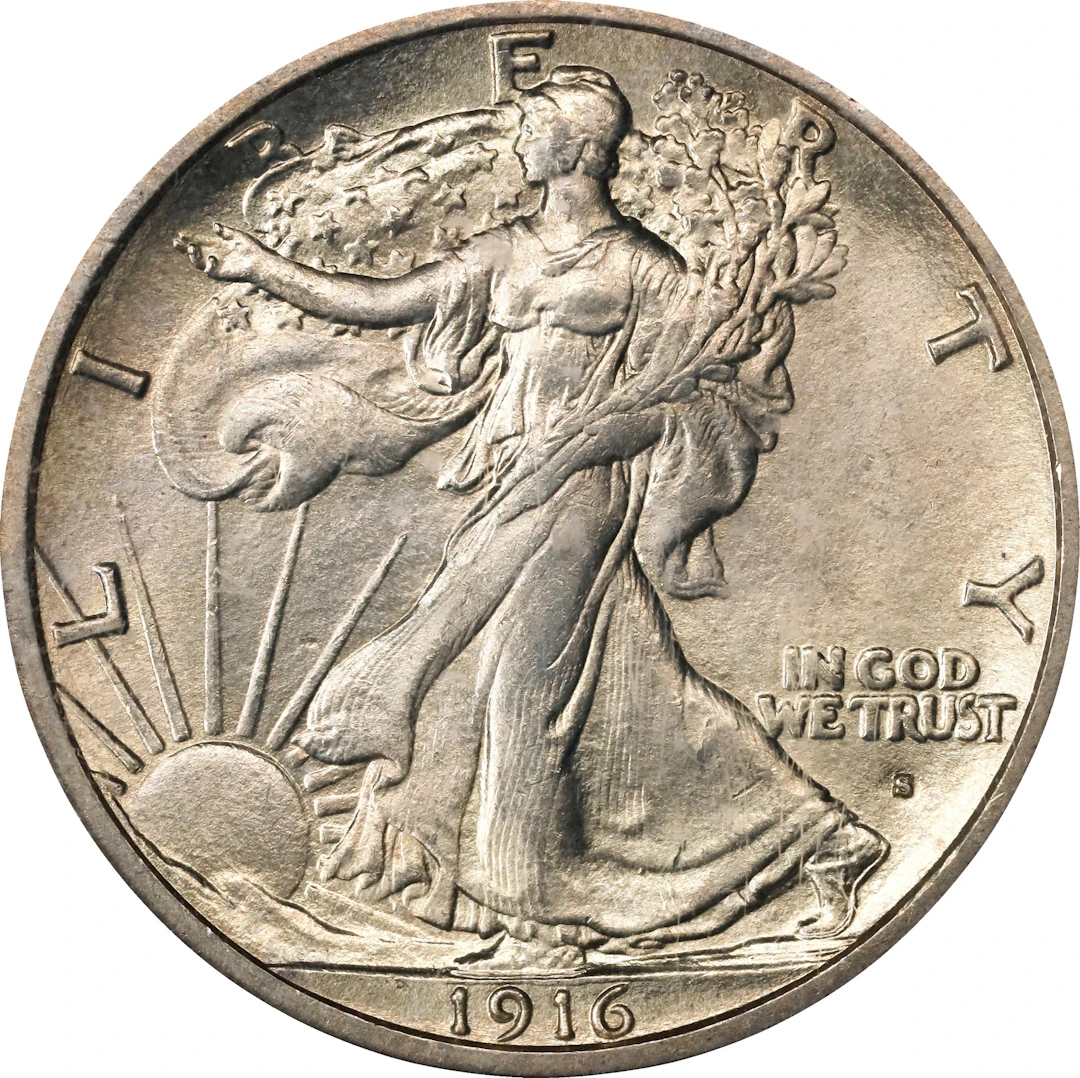 1916-S Walking Liberty Half Dollar. MS-64 (PCGS). CAC.