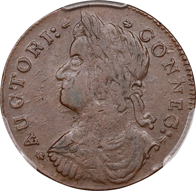 1787 Connecticut Copper. Miller 37.1-cc.1, W-4100. Rarity-4. Draped