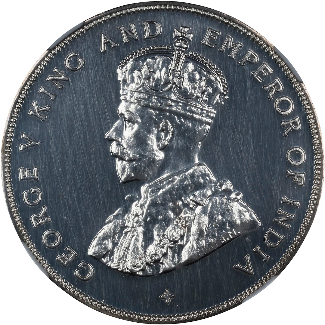 STRAITS SETTLEMENTS. Silver Dollar Restrike, 1919. Bombay Mint. George