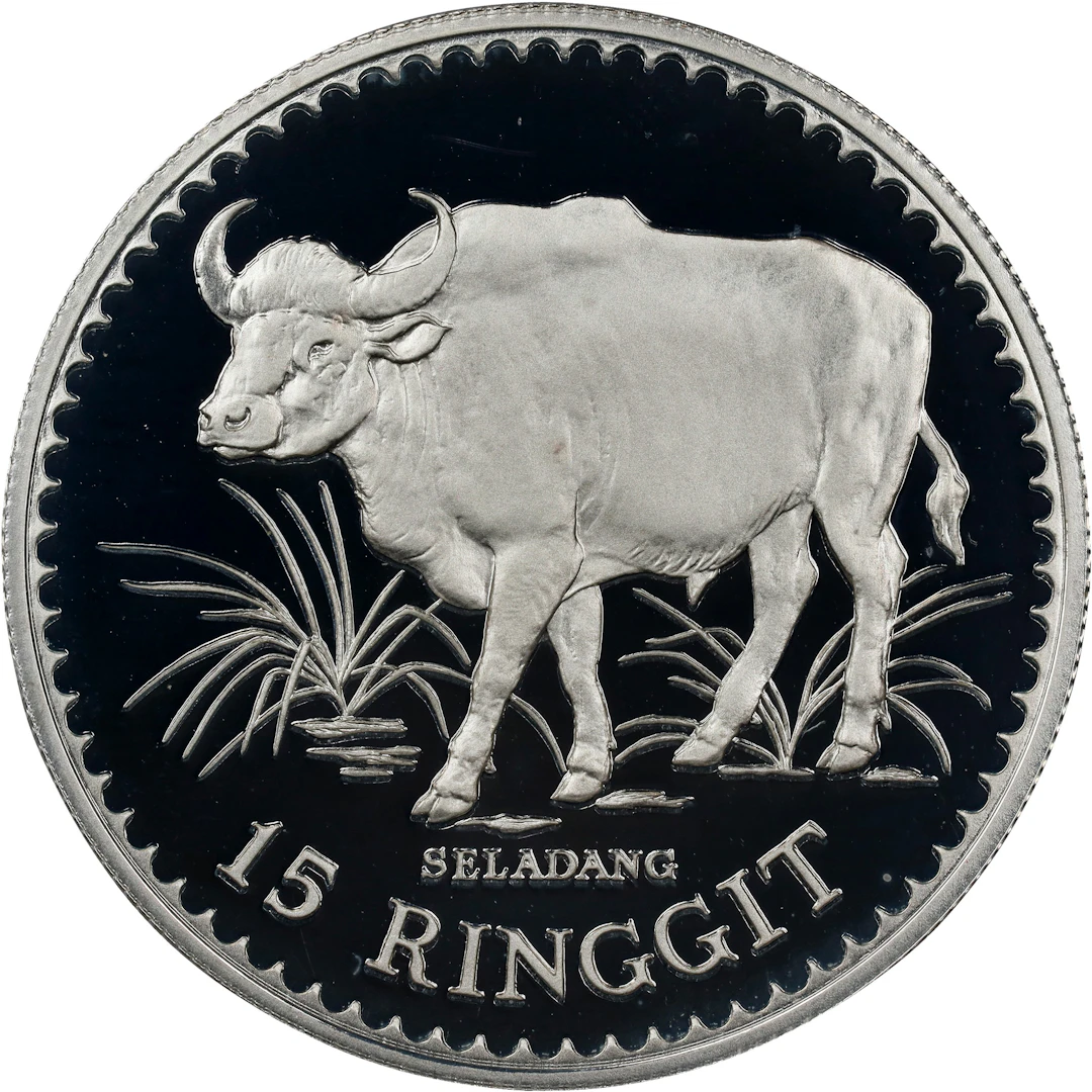 MALAYSIA. 15 Ringgit, 1976. Conservation Series. Llantrisant Mint.