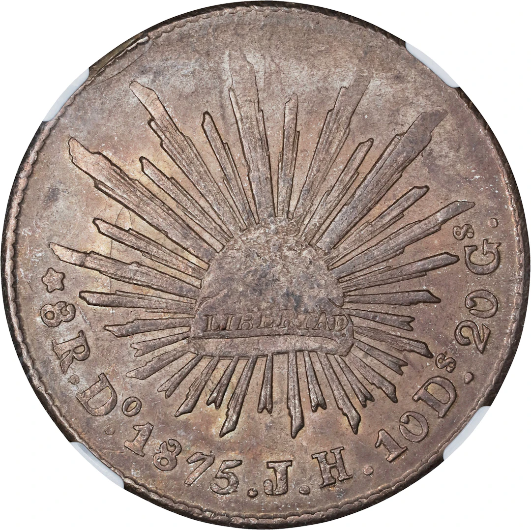 MEXICO. 8 Reales, 1875-Do JH. Durango Mint. NGC MS-61.